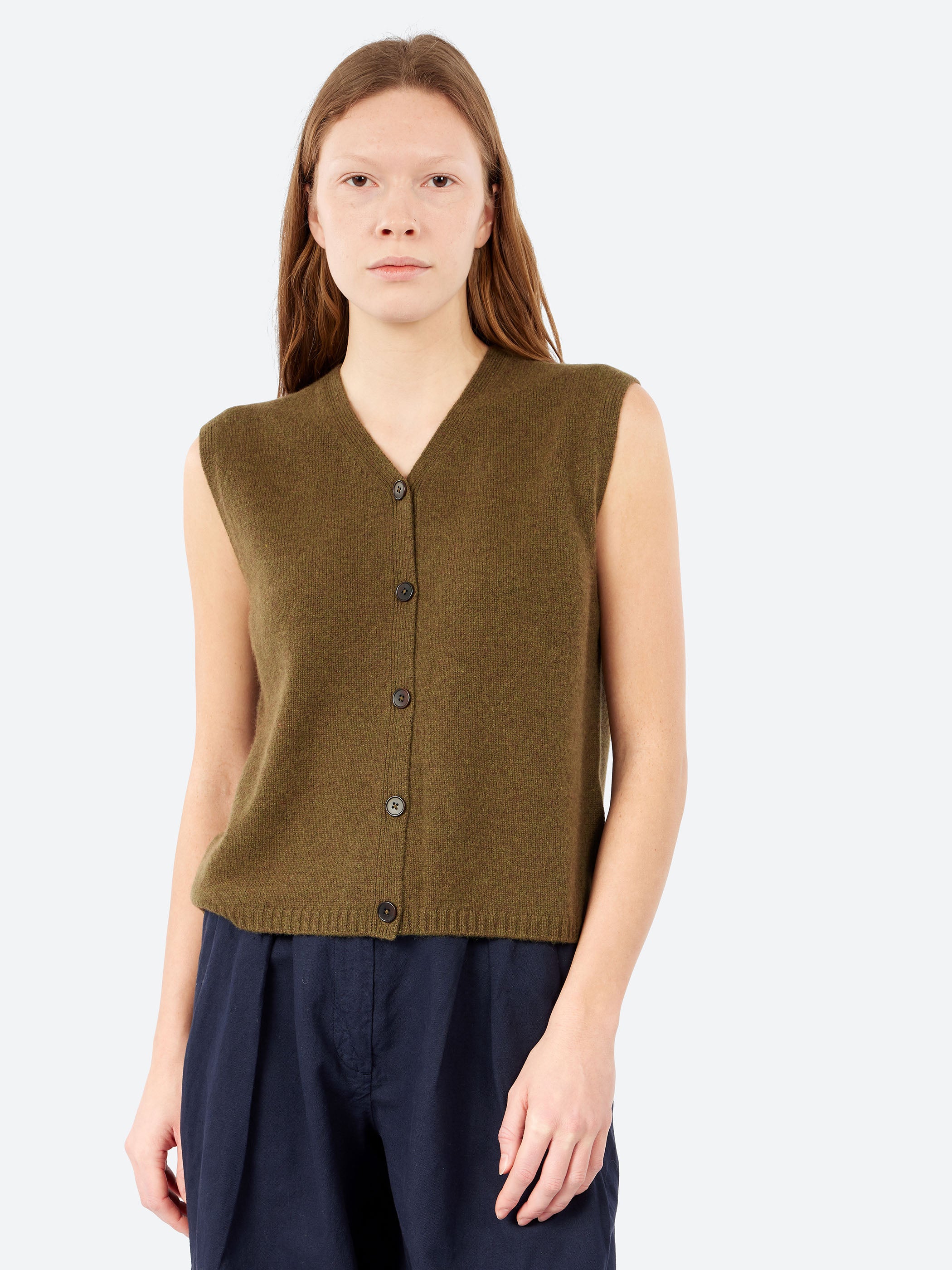 Wool Cashmere V-Neck Tank