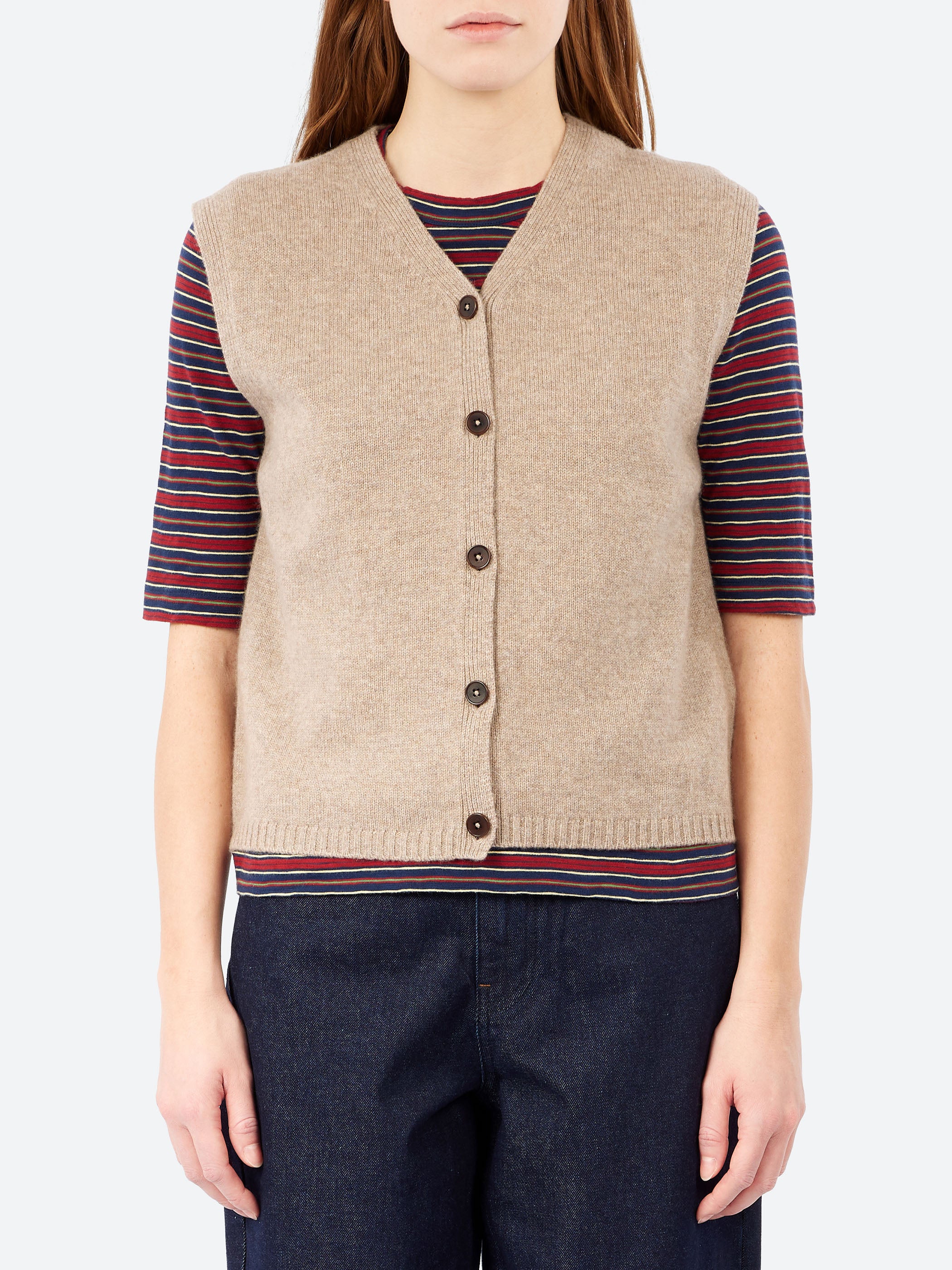 Wool Cashmere V-Neck Tank