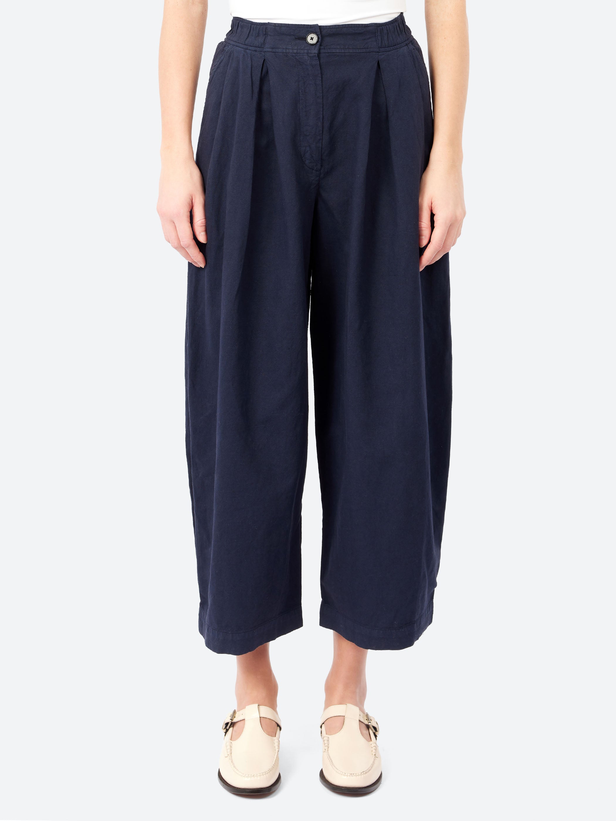 Carys Cotton Linen Canvas Wide Leg Trousers