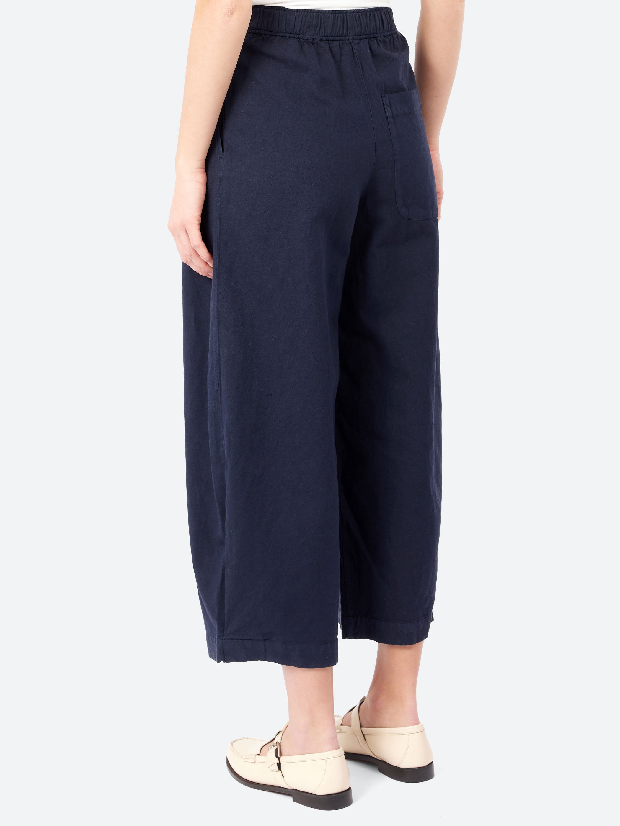 Carys Cotton Linen Canvas Wide Leg Trousers