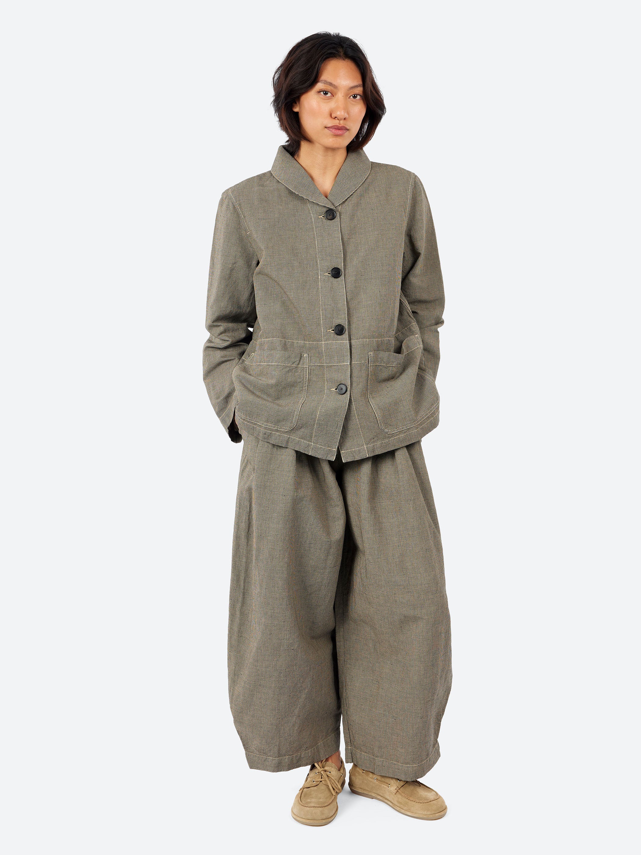 Carys Micro Houndstooth Wide Leg Trousers