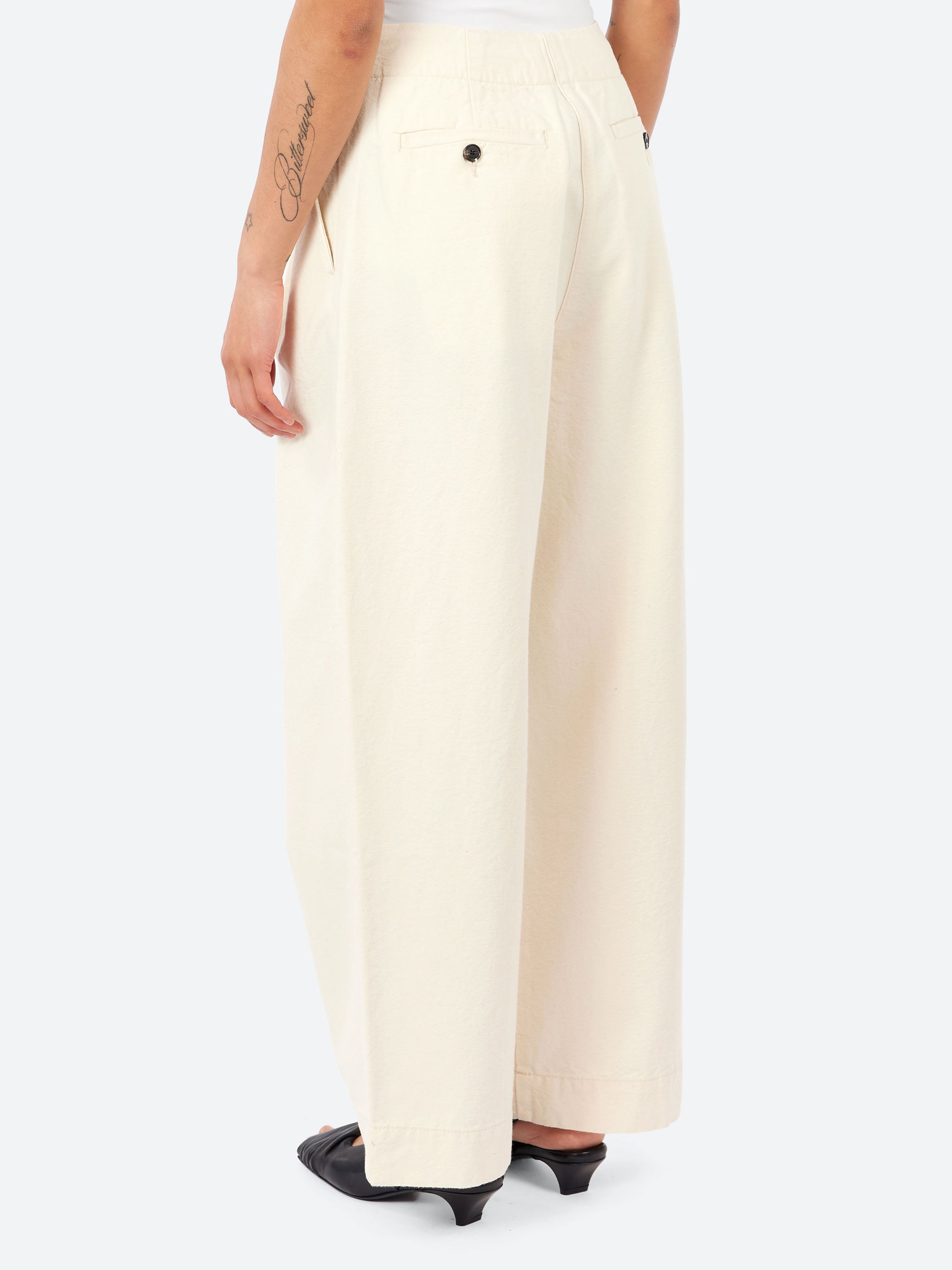 Pleat Front Cotton Trousers