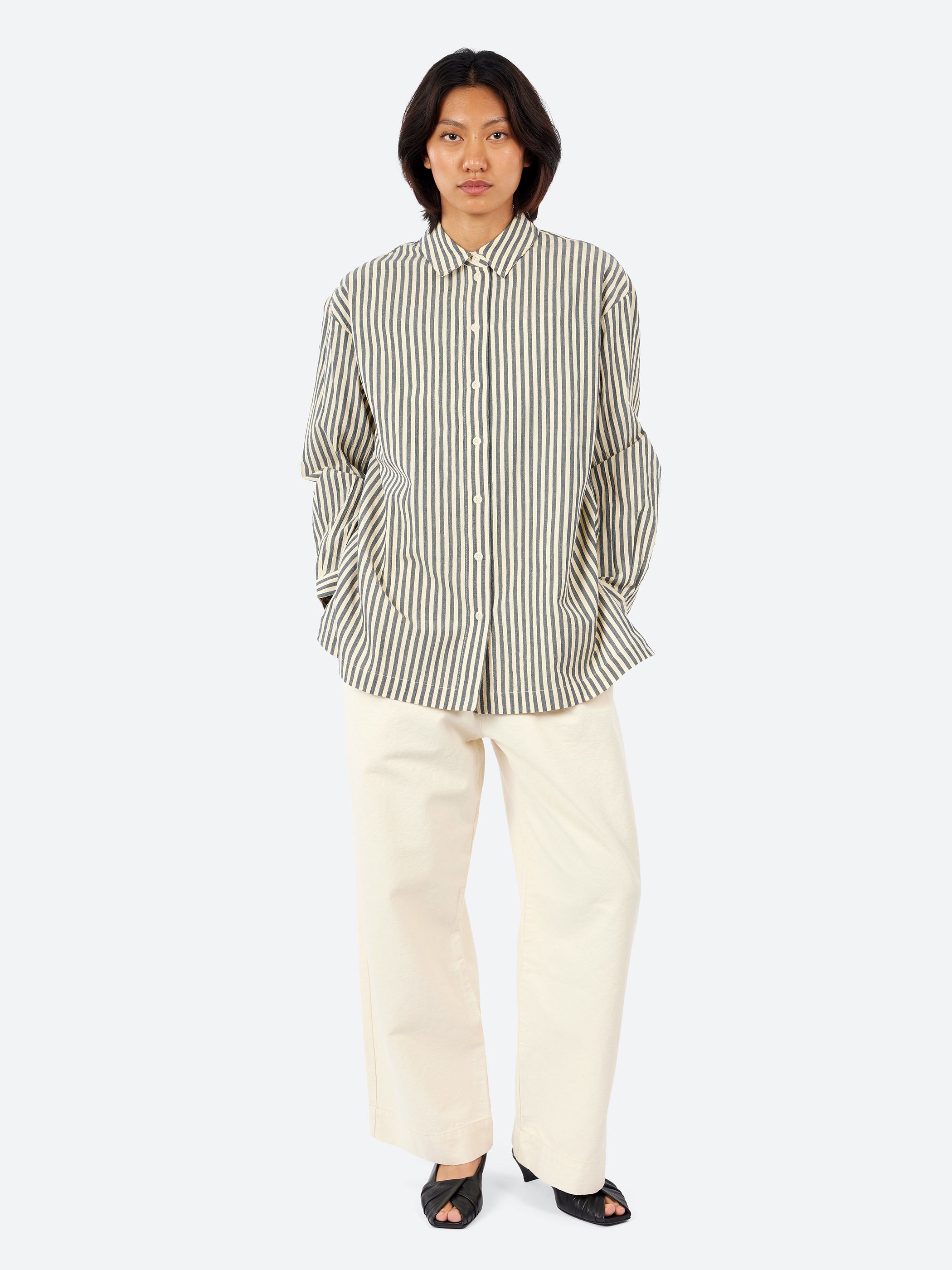 Pleat Front Cotton Trousers