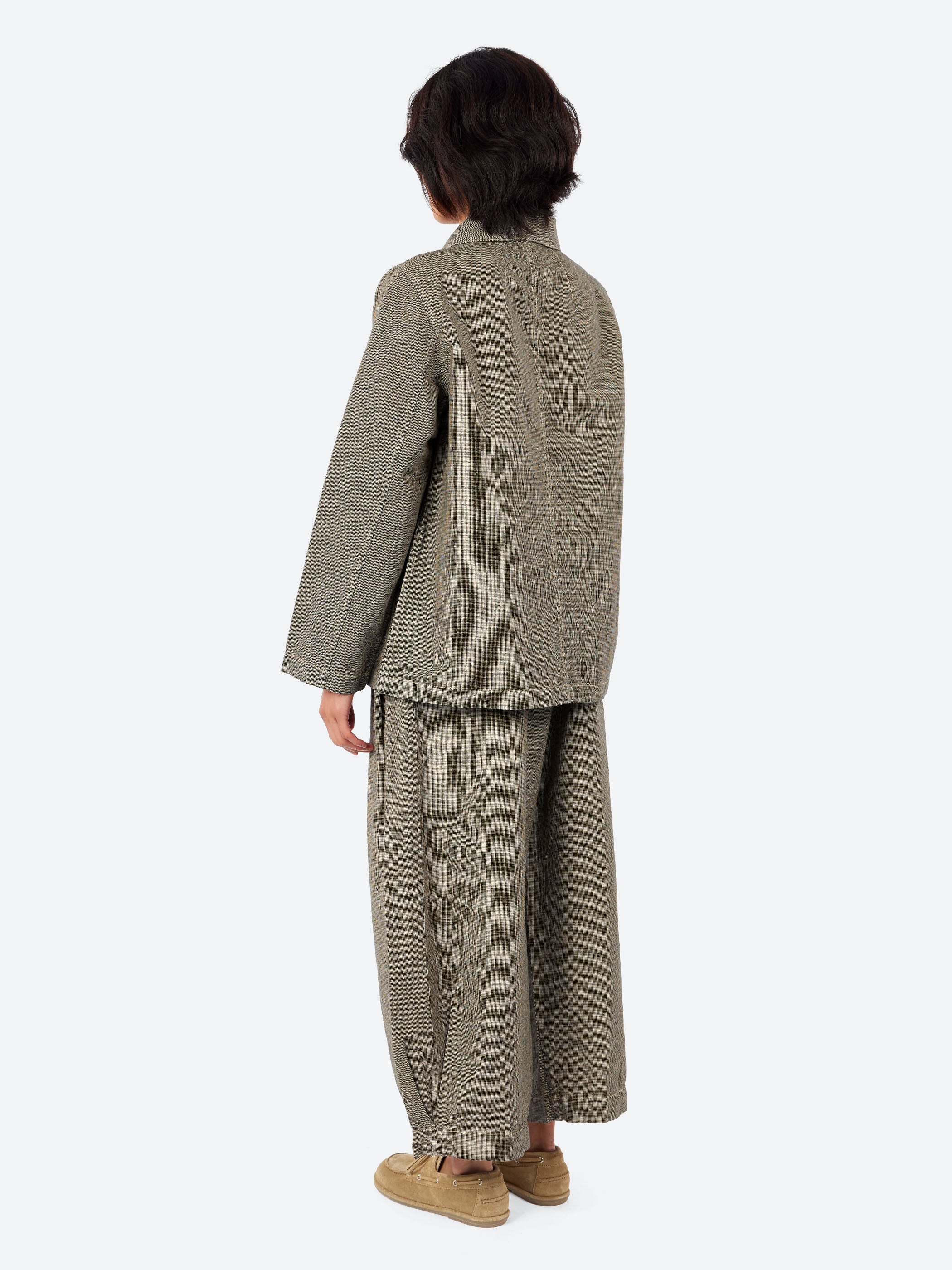 Hal Micro Houndstooth Cotton Linen Workwear Jacket