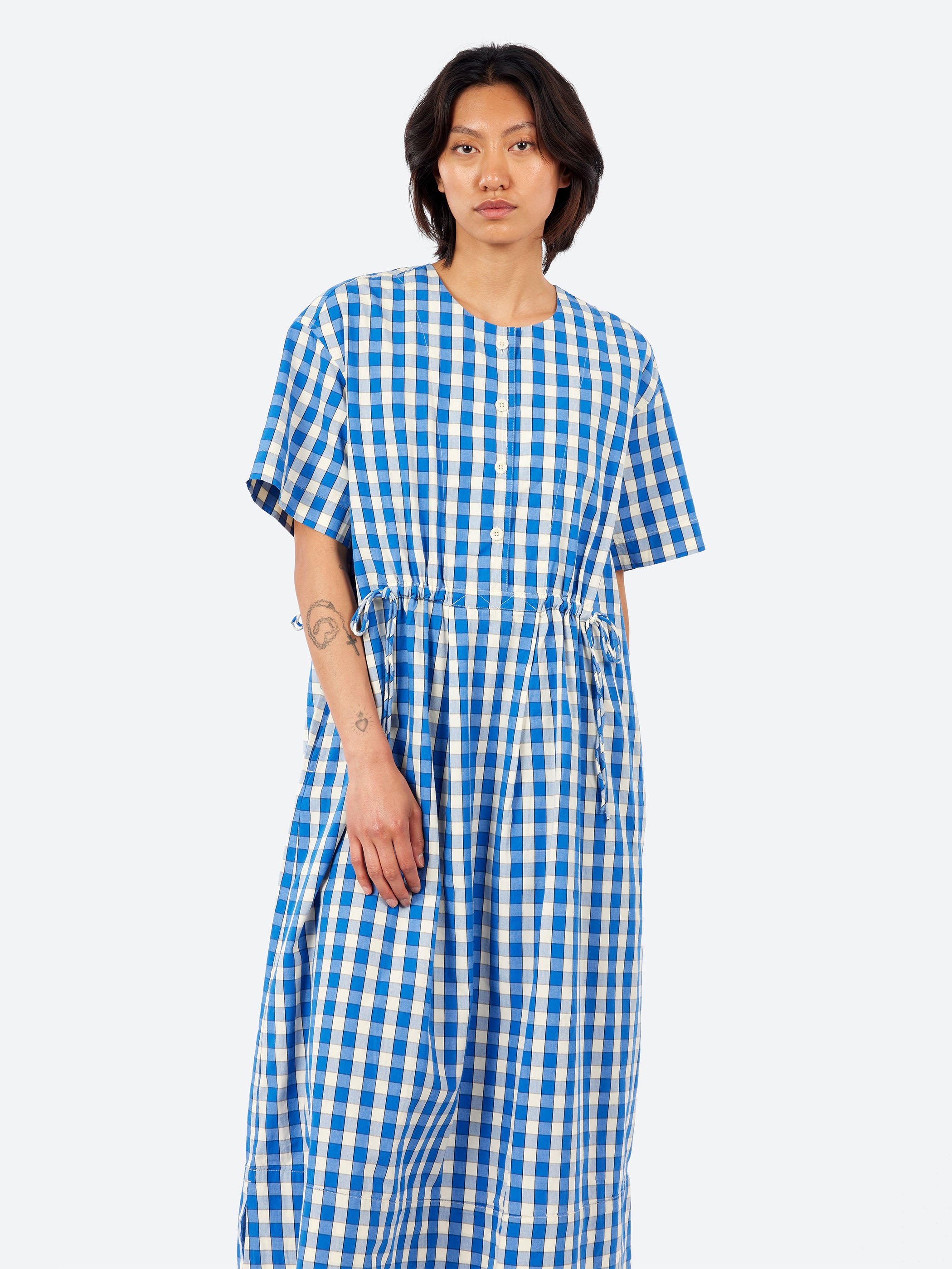 Gingham Check Cotton Dress