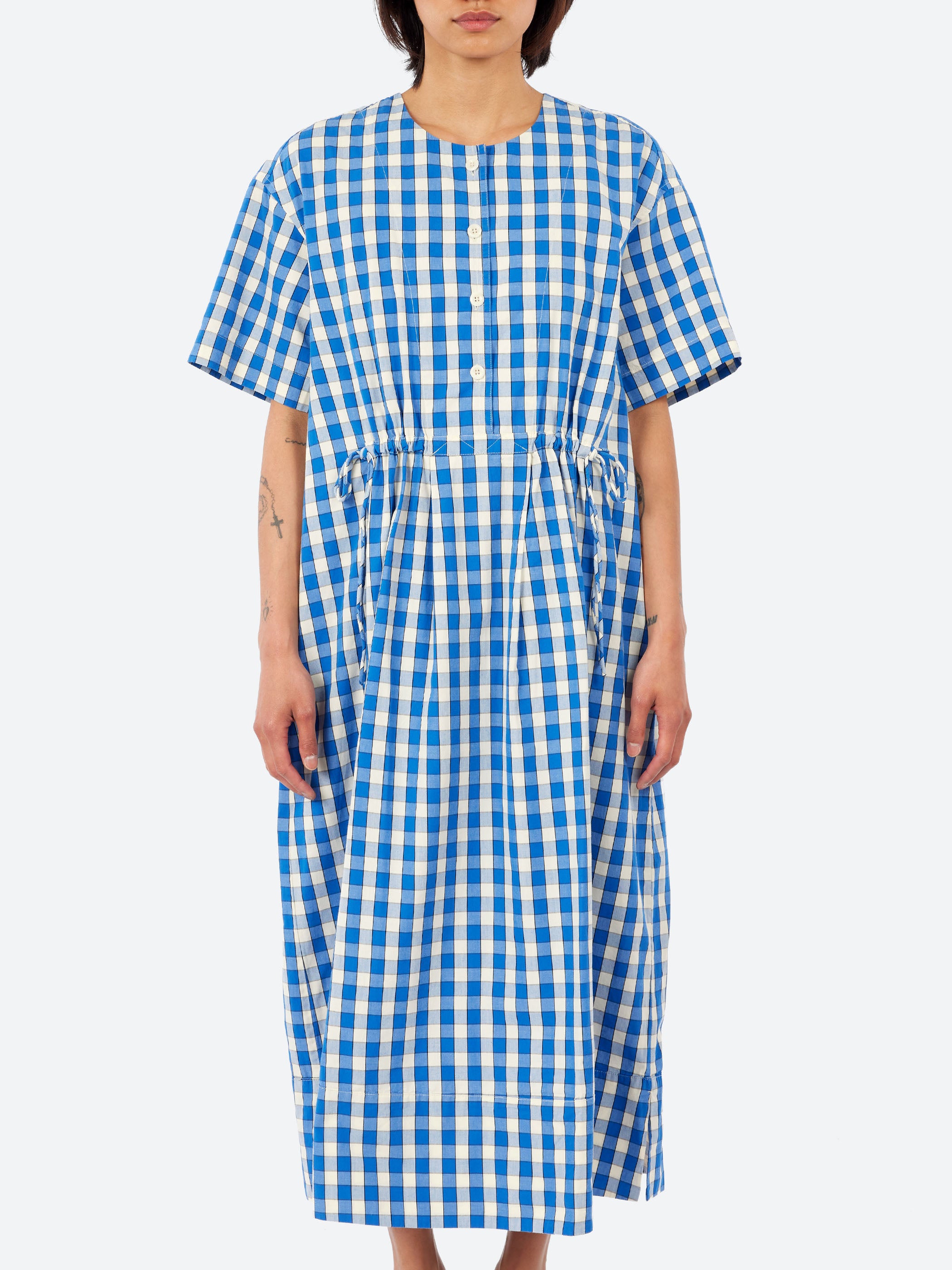 Gingham Check Cotton Dress