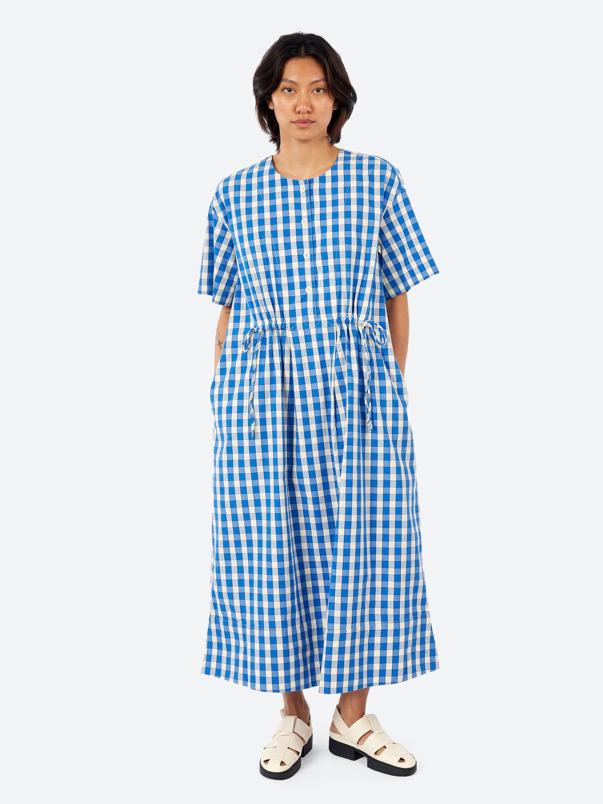 Gingham Check Cotton Dress