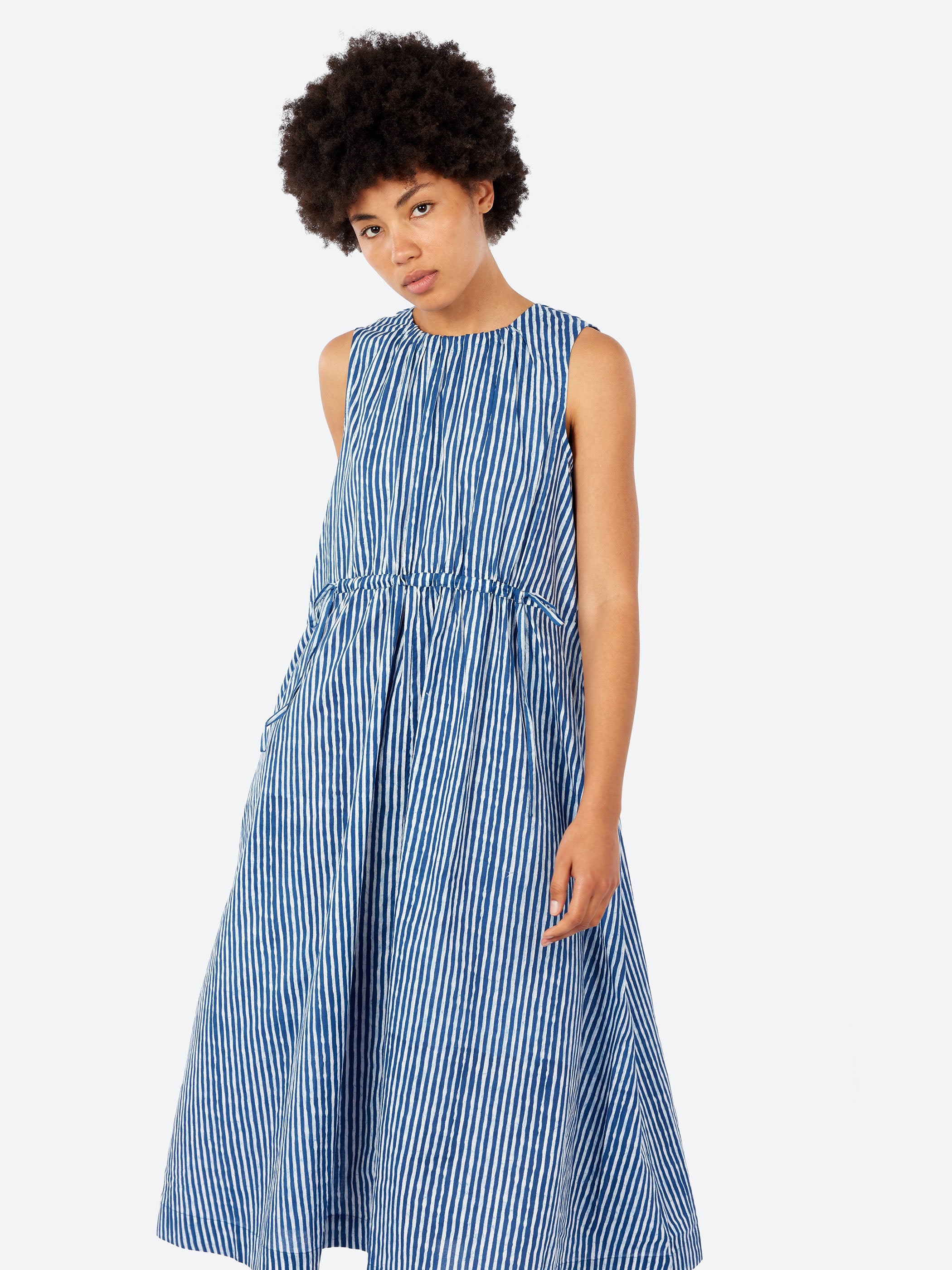 Martha Natural Dye Stripe Cotton Dress