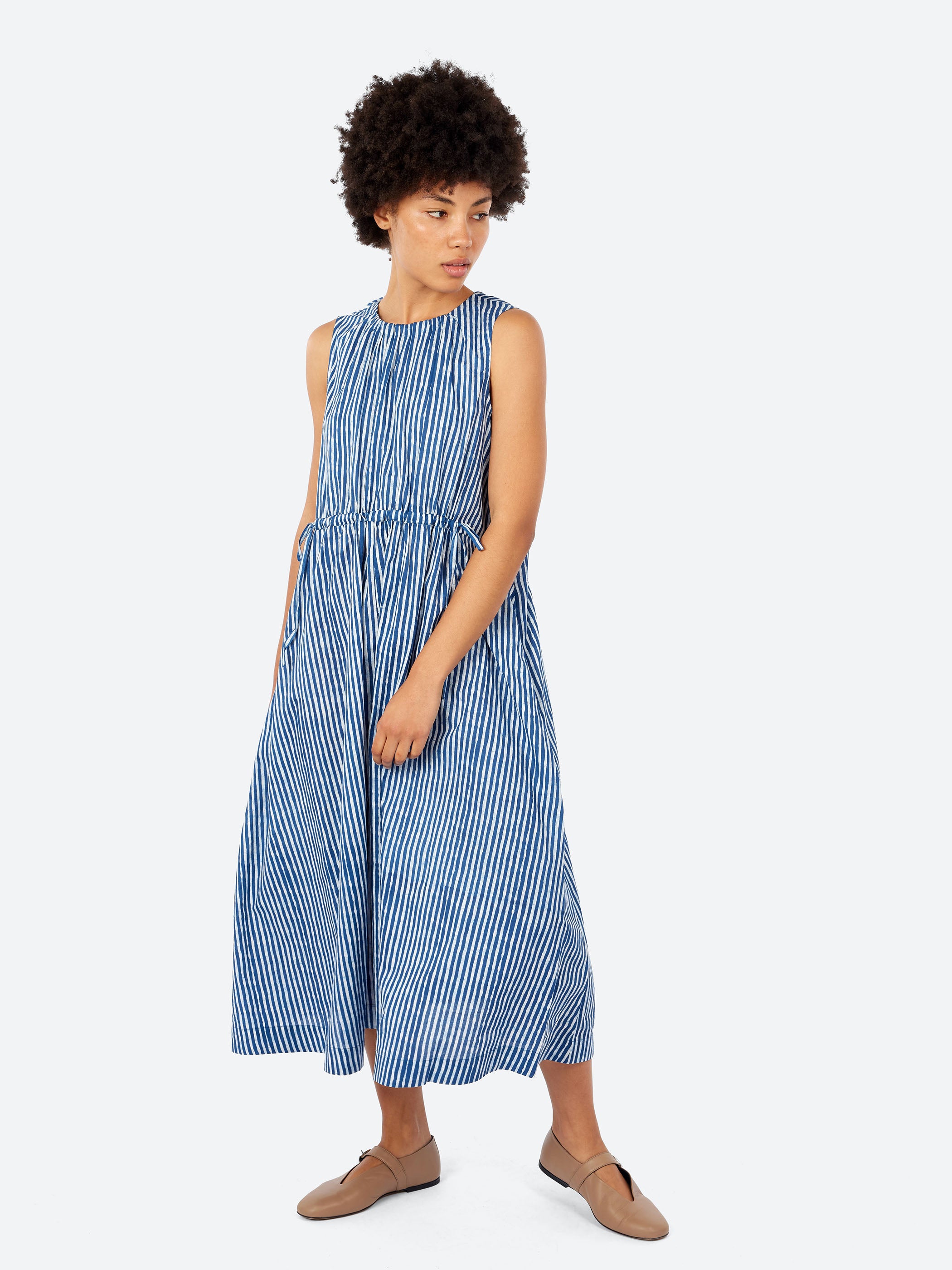 Martha Natural Dye Stripe Cotton Dress