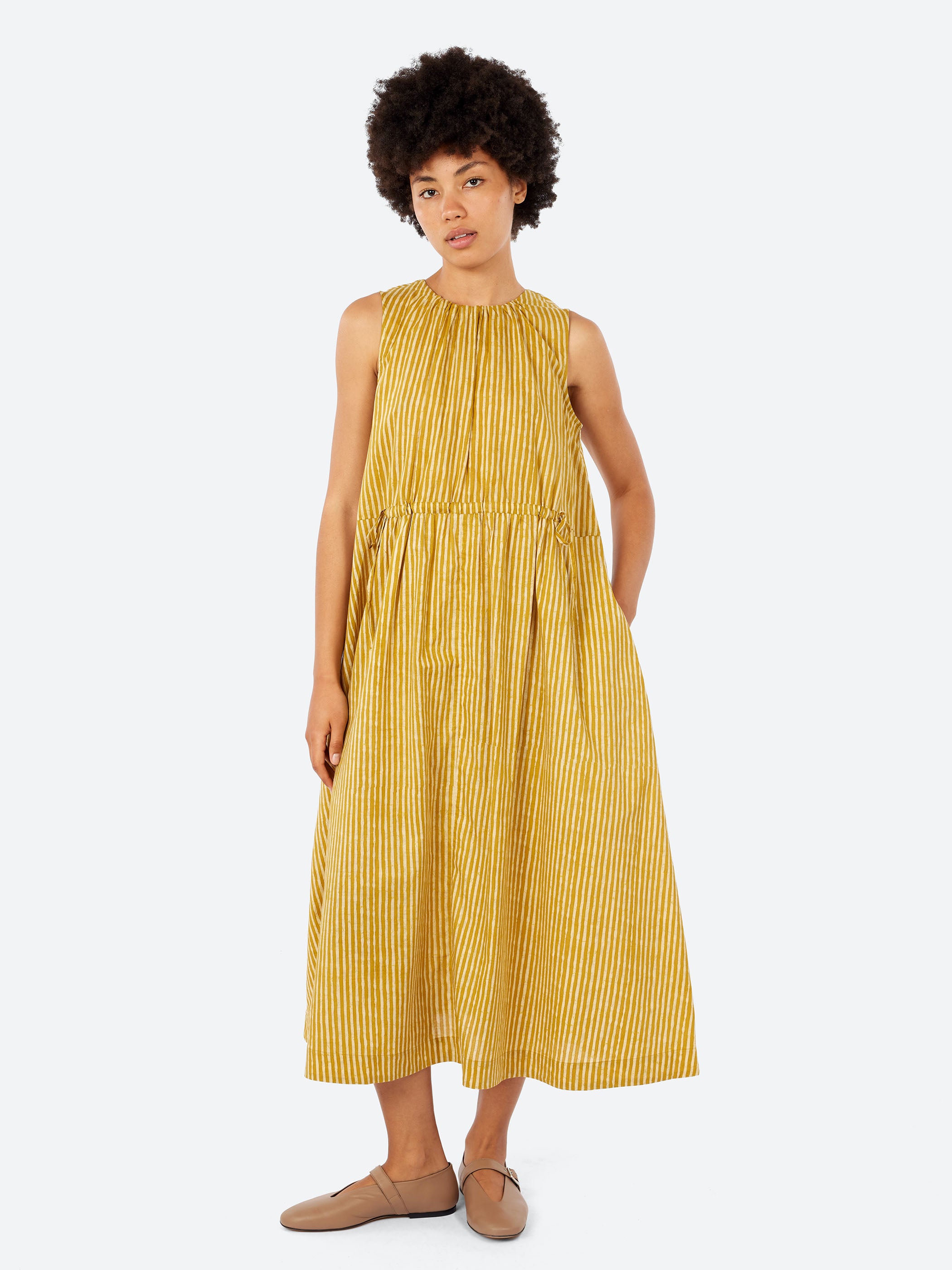 Martha Natural Dye Stripe Cotton Dress