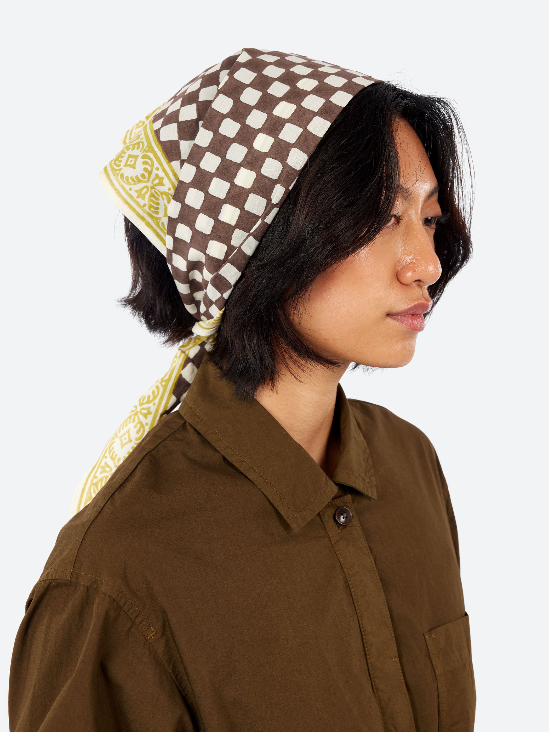 Block Print Cook Check Bandana