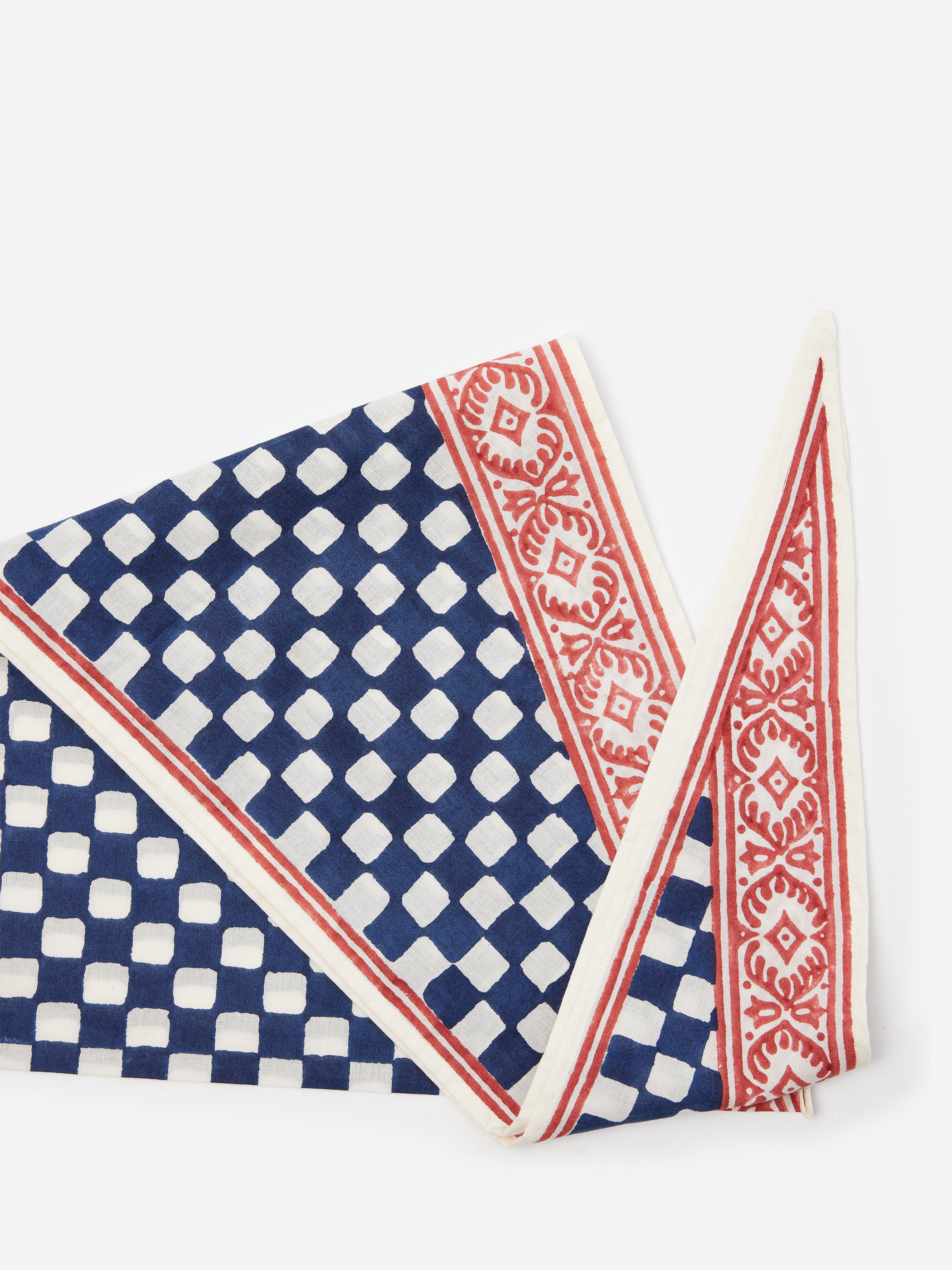 Block Print Cook Check Bandana