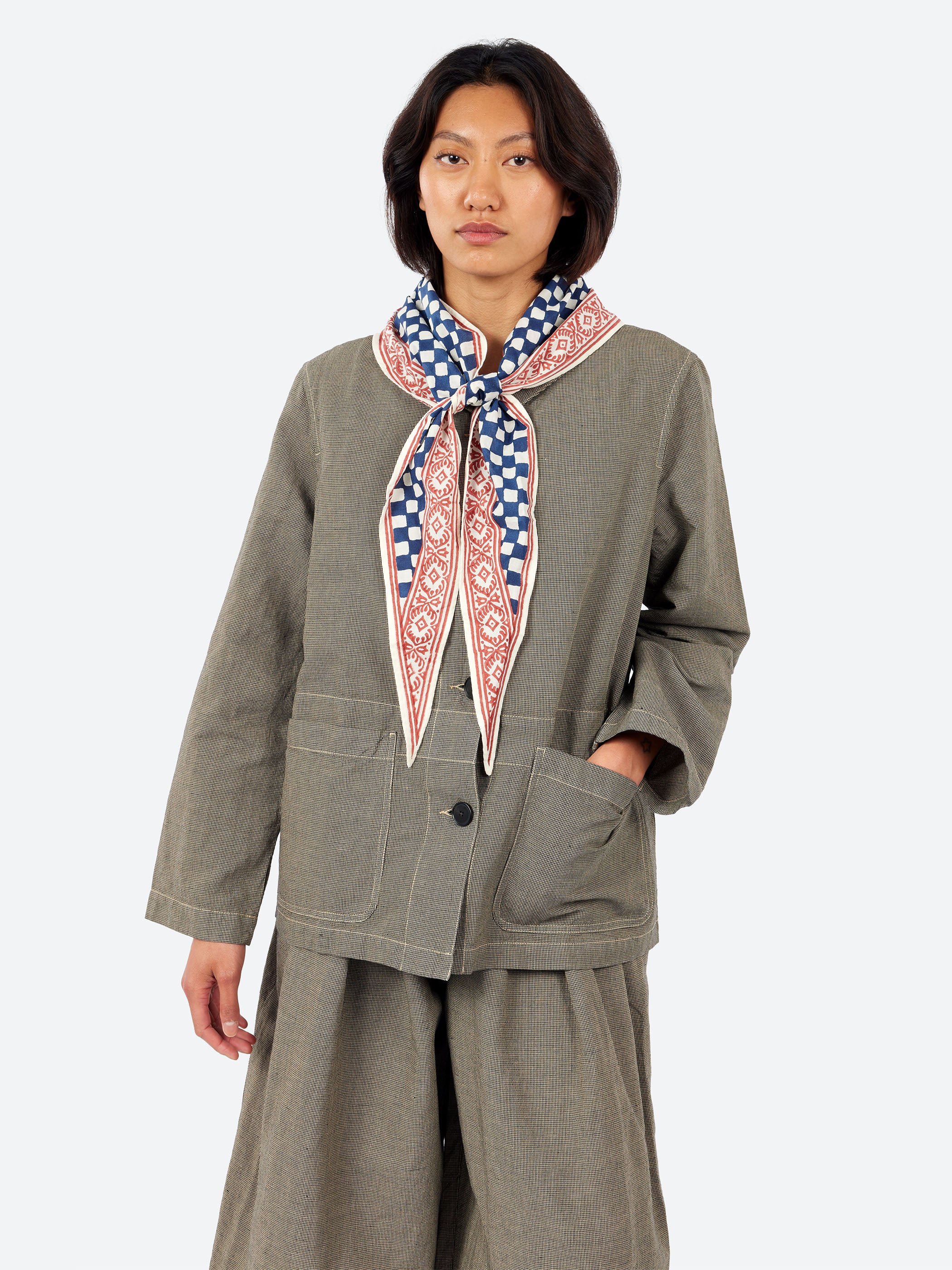 Block Print Cook Check Bandana