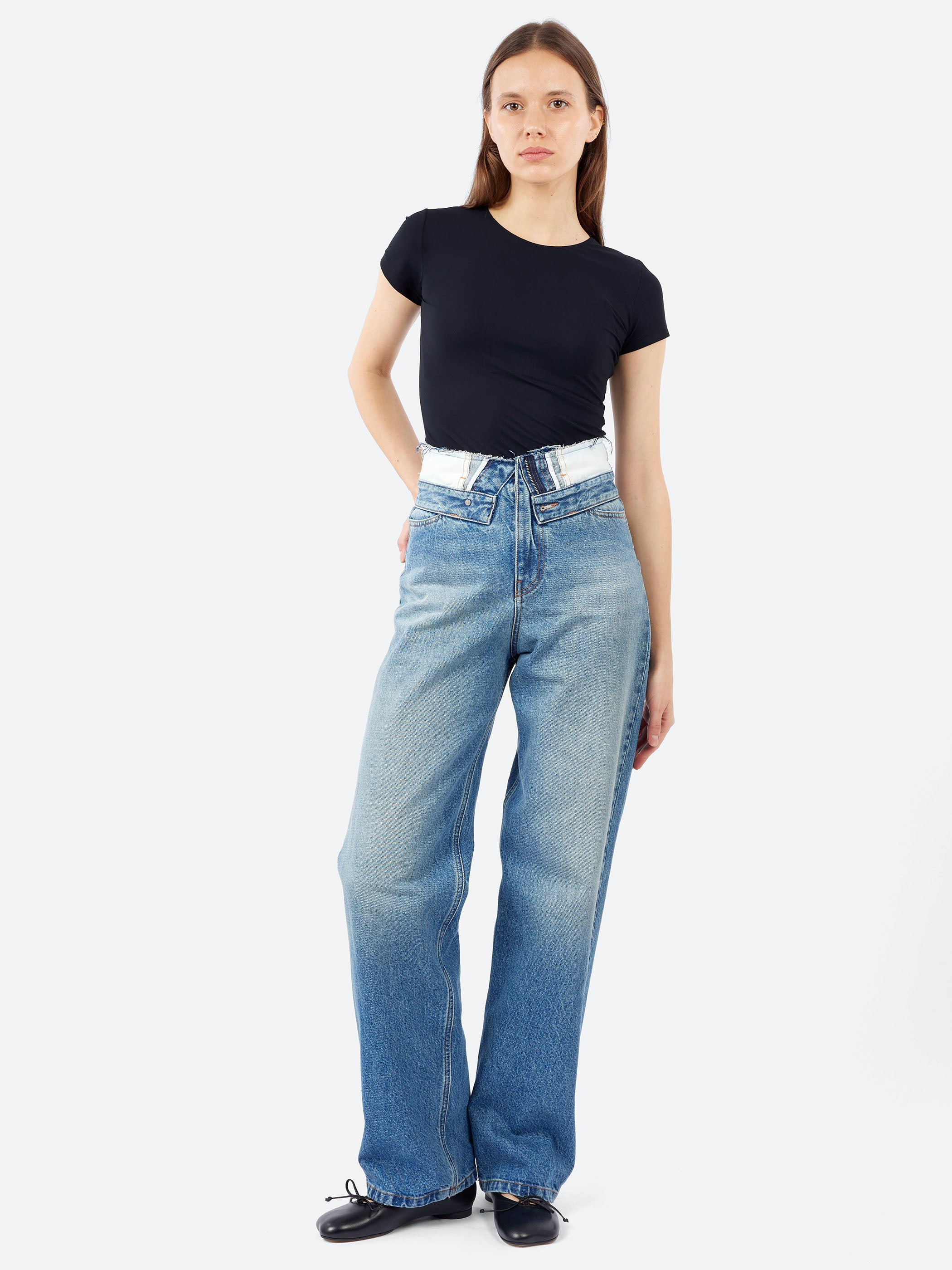 MM6 Maison Margiela - Folded Waist Jean in Light Blue – gravitypope