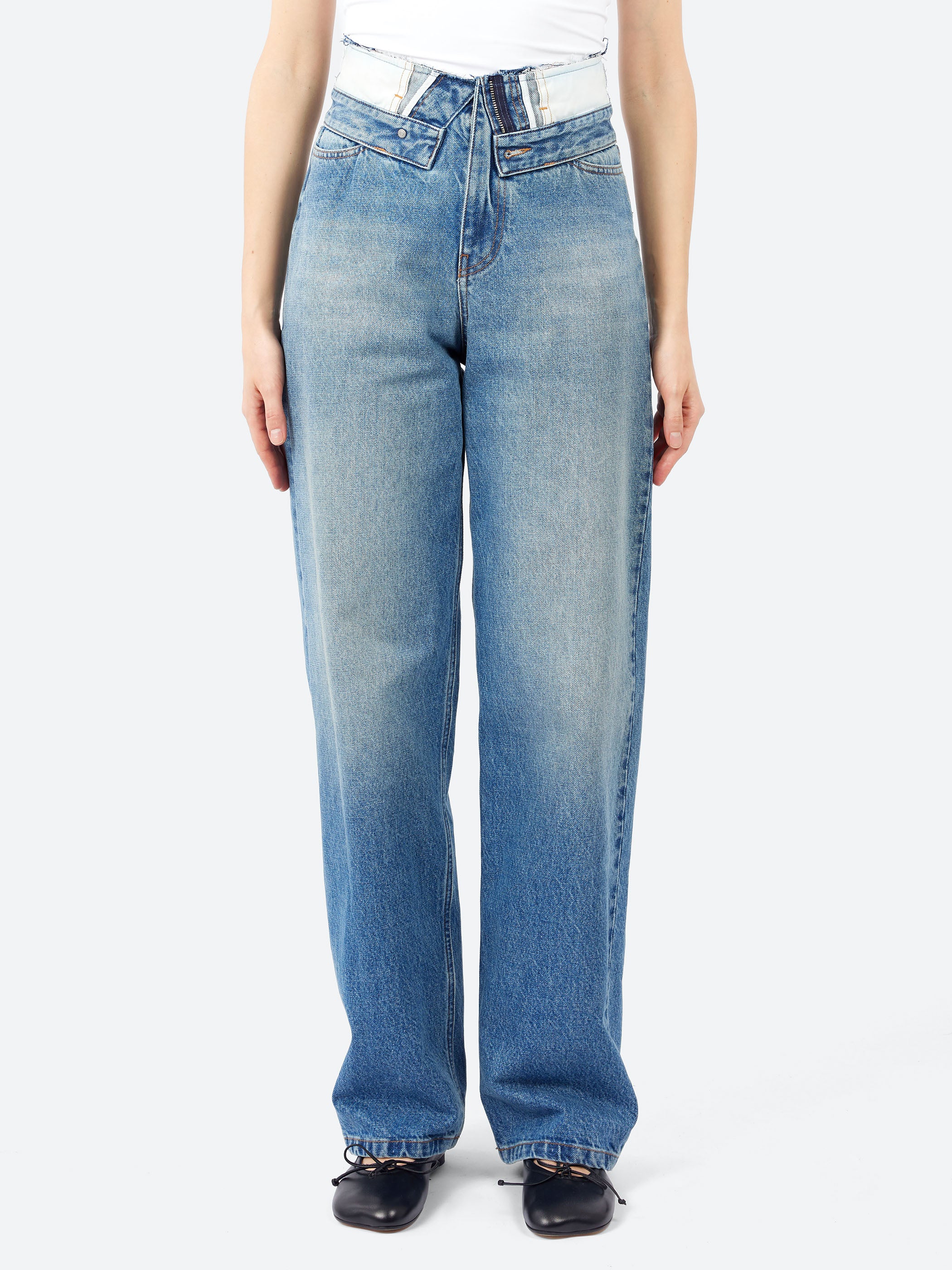 MM6 Maison Margiela - Folded Waist Jean in Light Blue – gravitypope