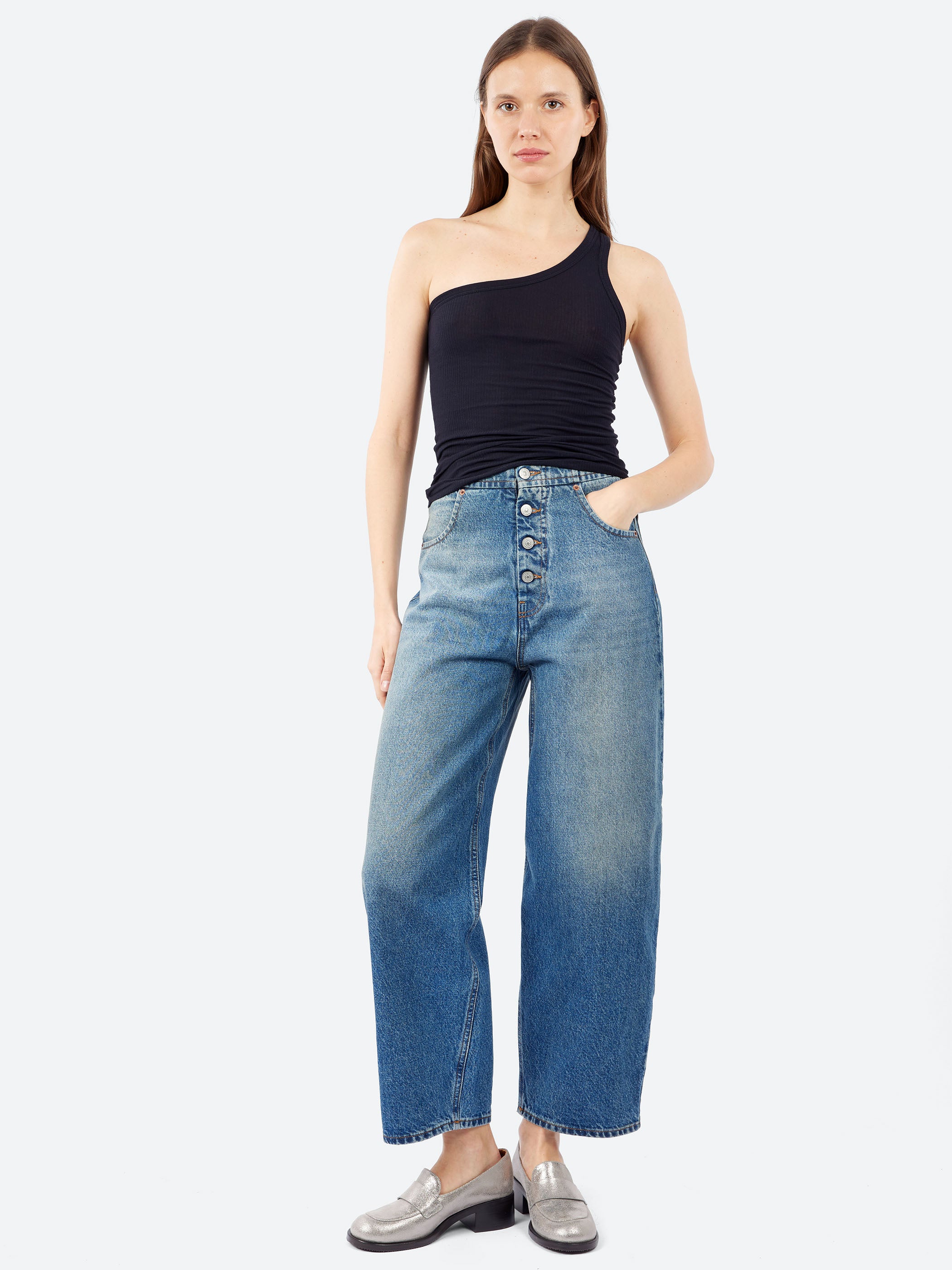 Exposed Button Jean
