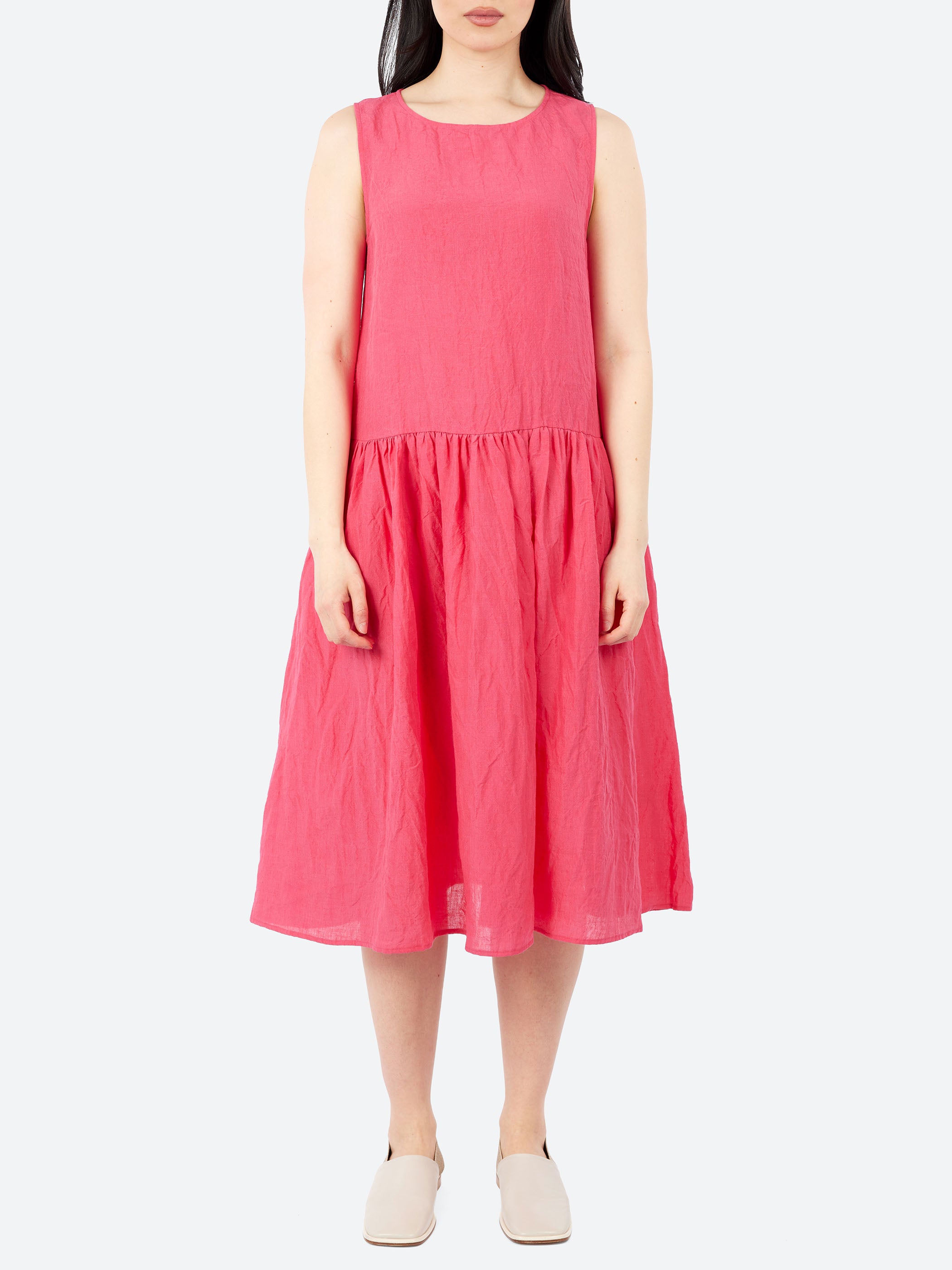 ApuntoB - P2059 Gathered Waist Dress in Raspberry  gravitypope