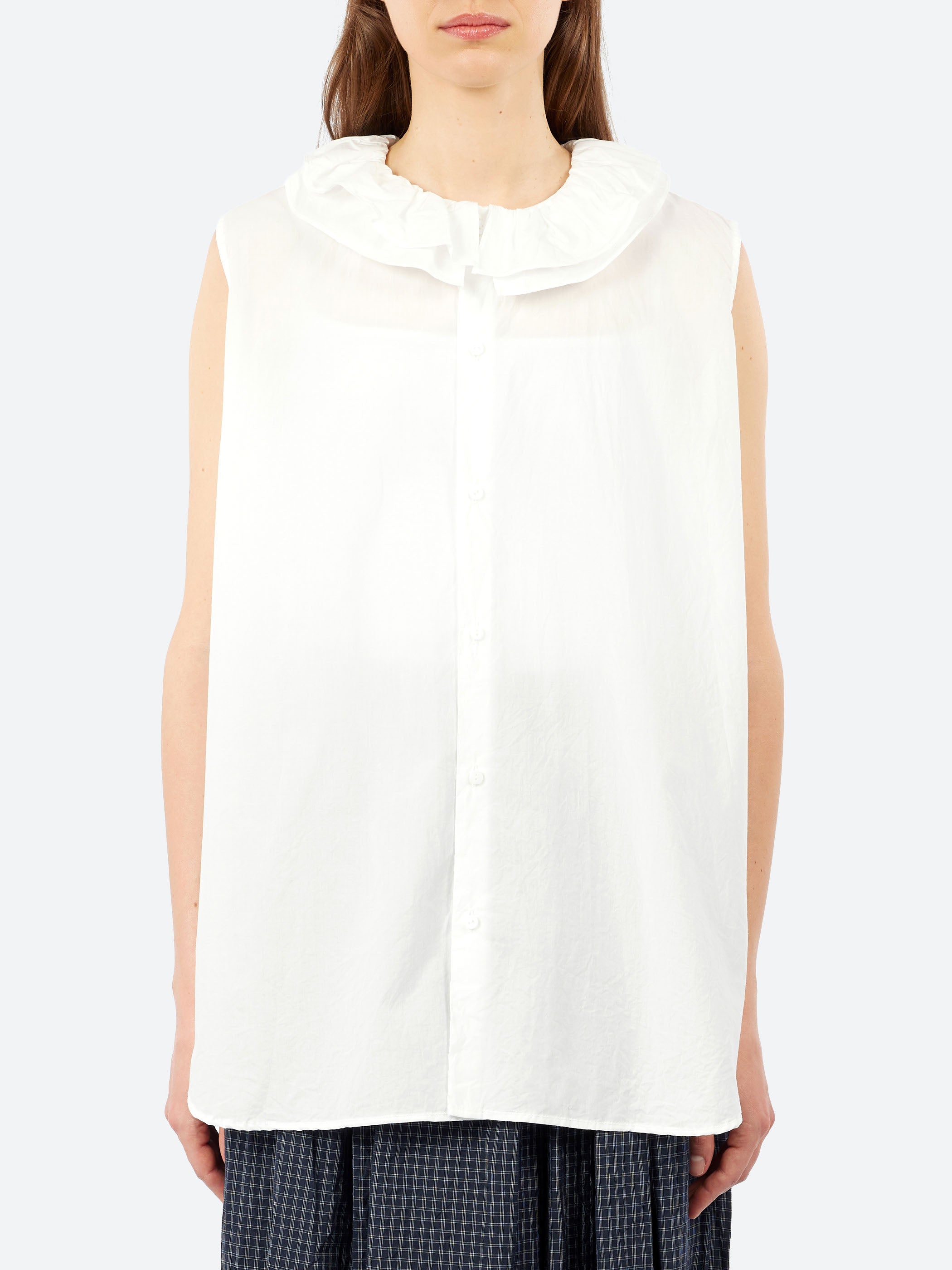Ruffle Sleeveless Shirt