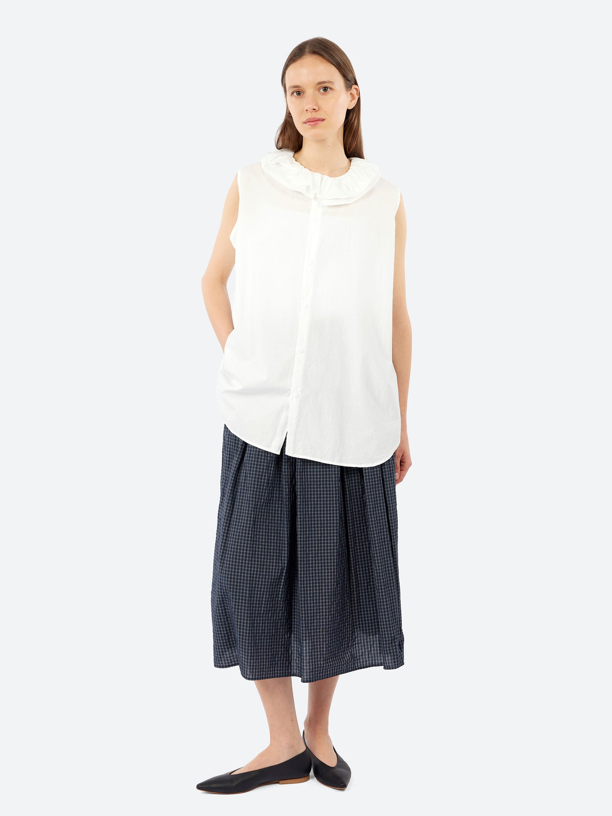 Ruffle Sleeveless Shirt
