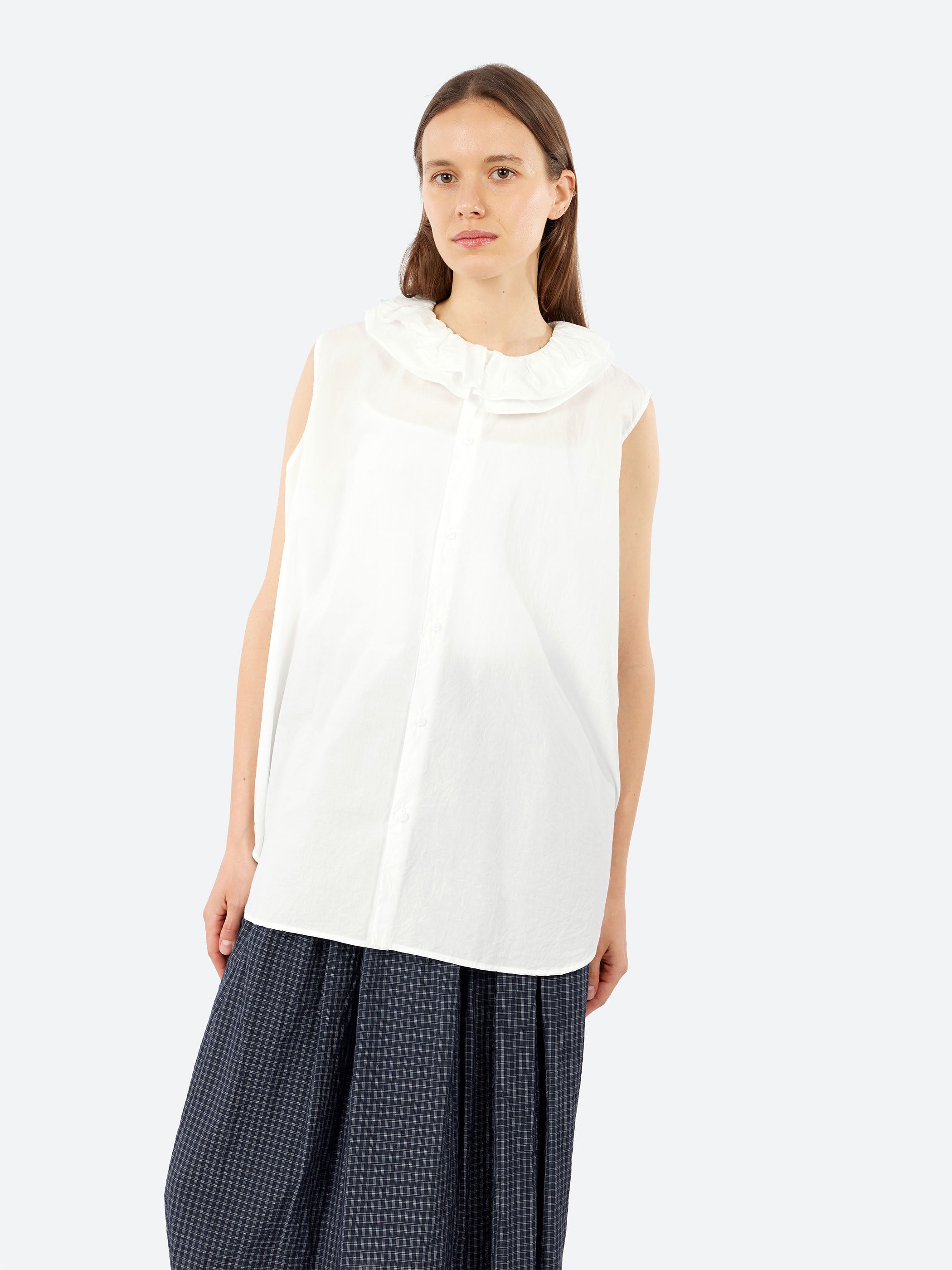 Ruffle Sleeveless Shirt