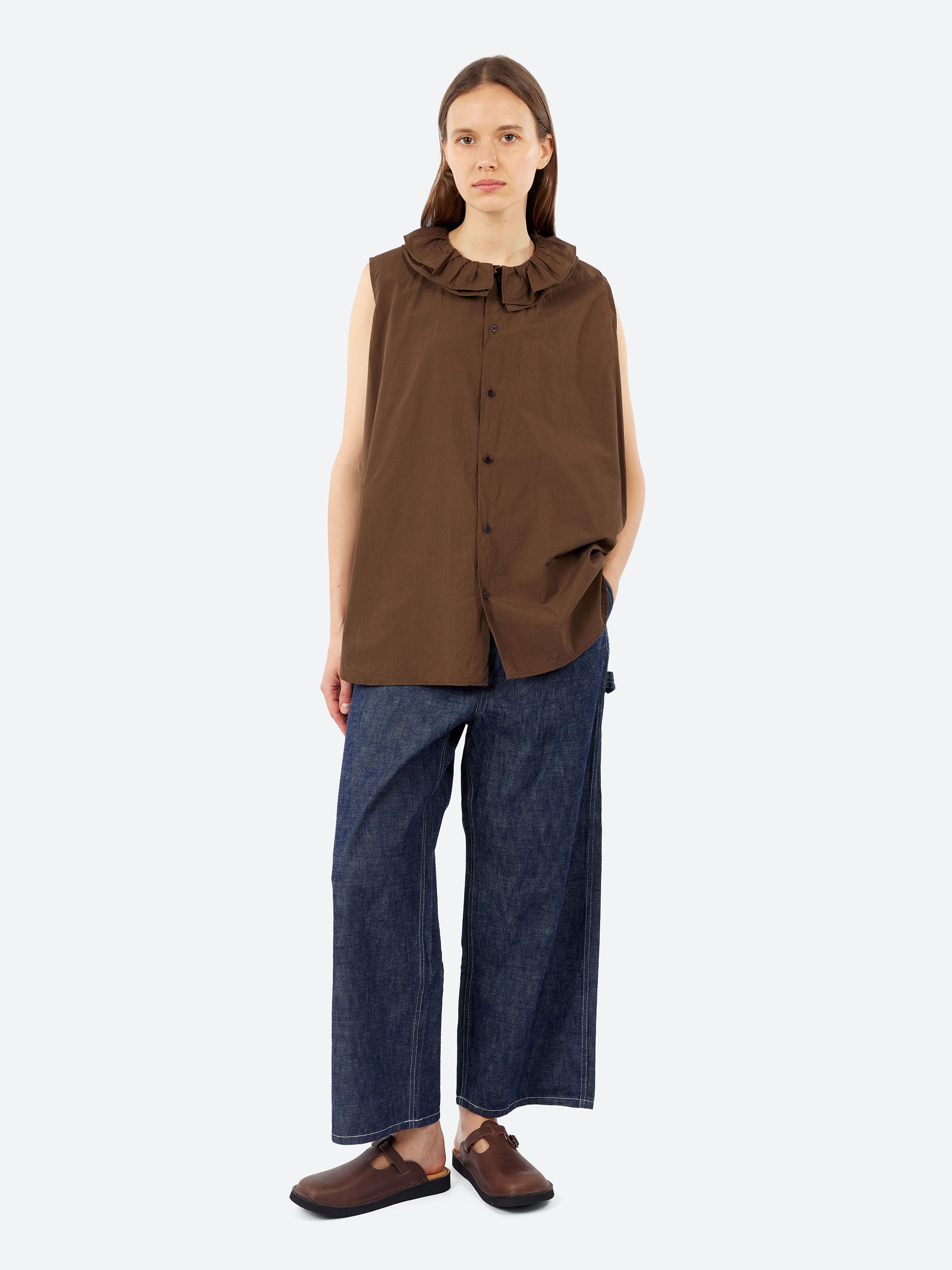 Ruffle Sleeveless Shirt