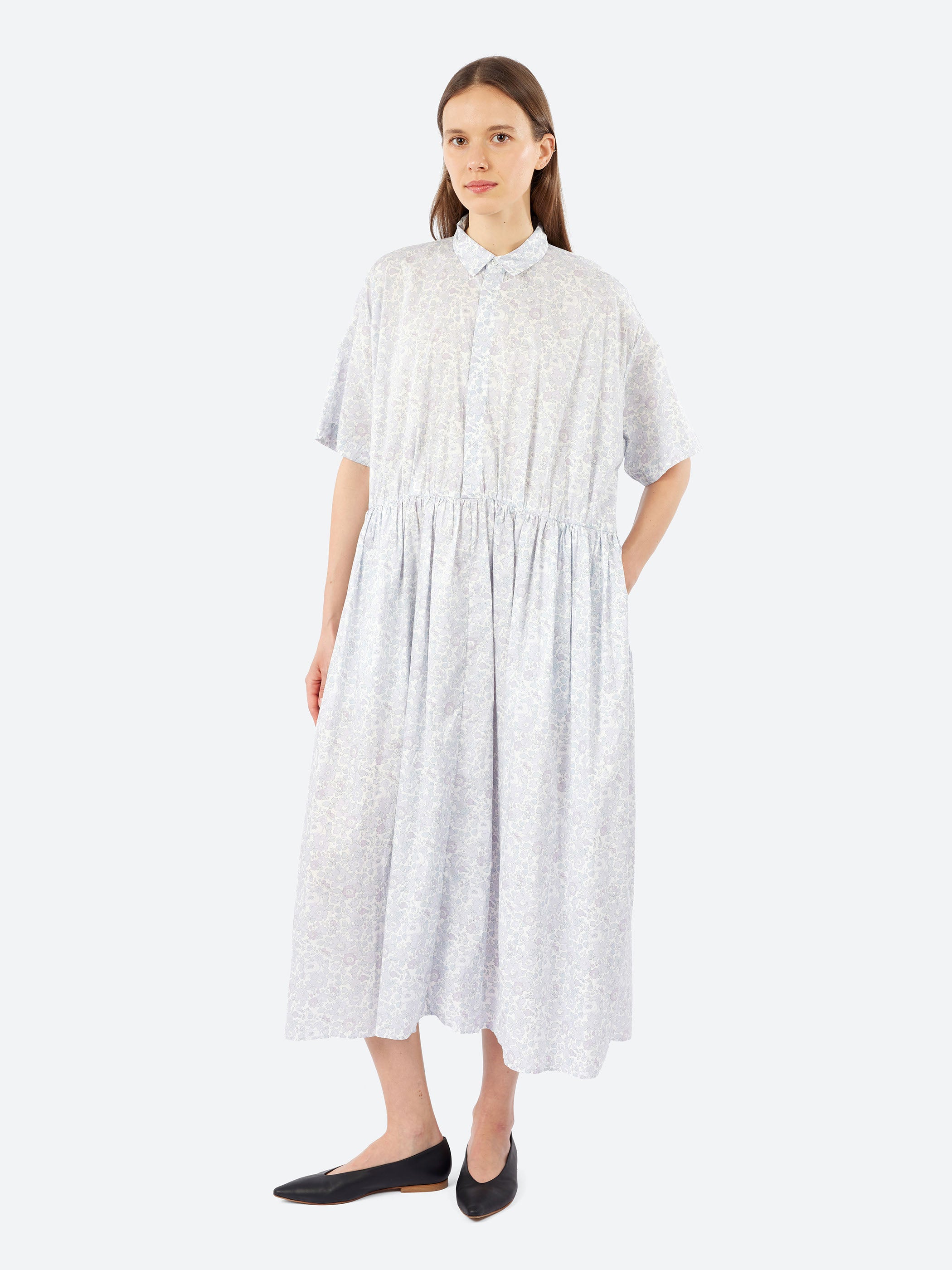 Short Sleeve Classic Gathered Dress