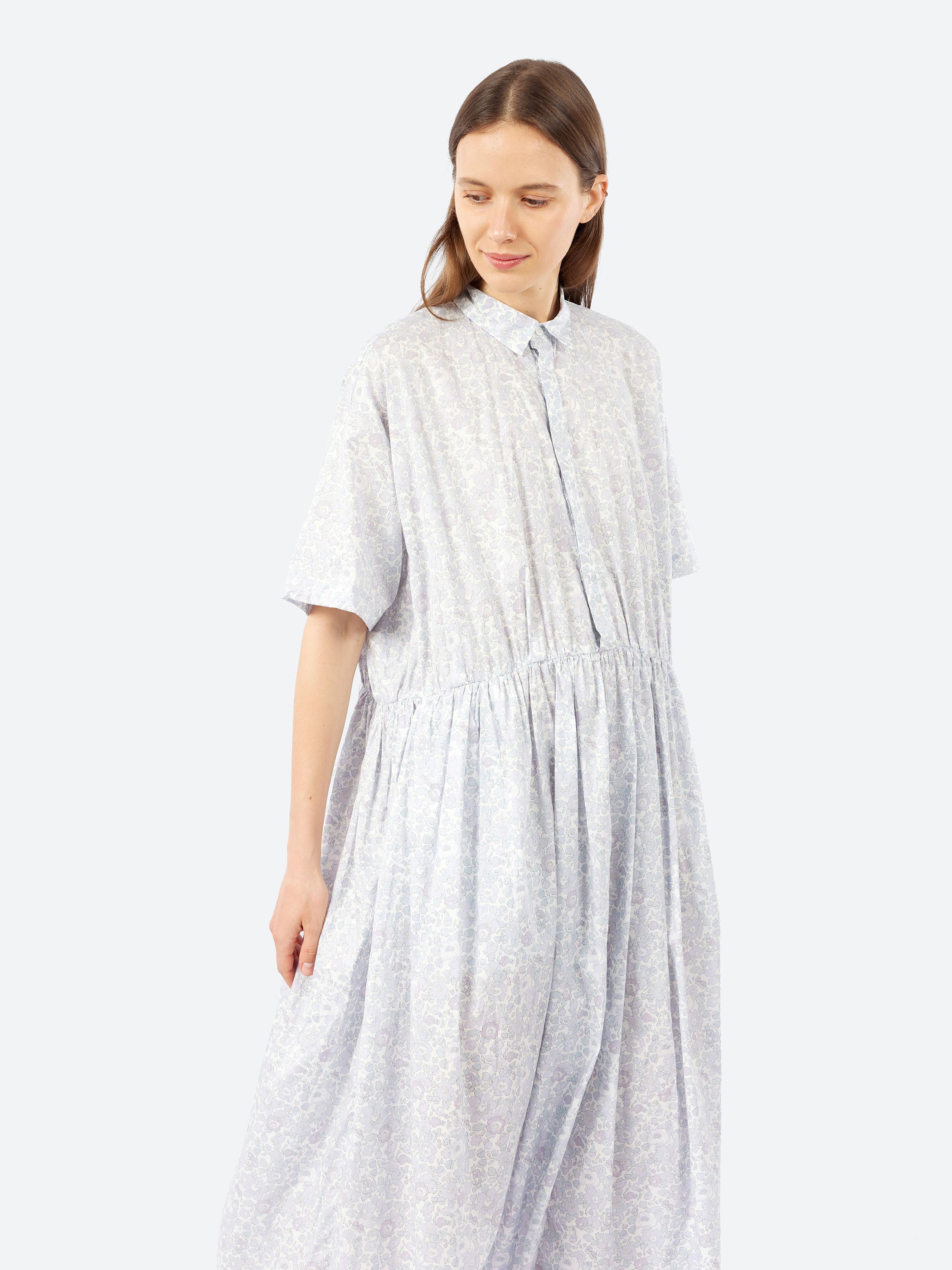 Toujours - Back Wide Pleated Shirt Dress in Midnight – gravitypope