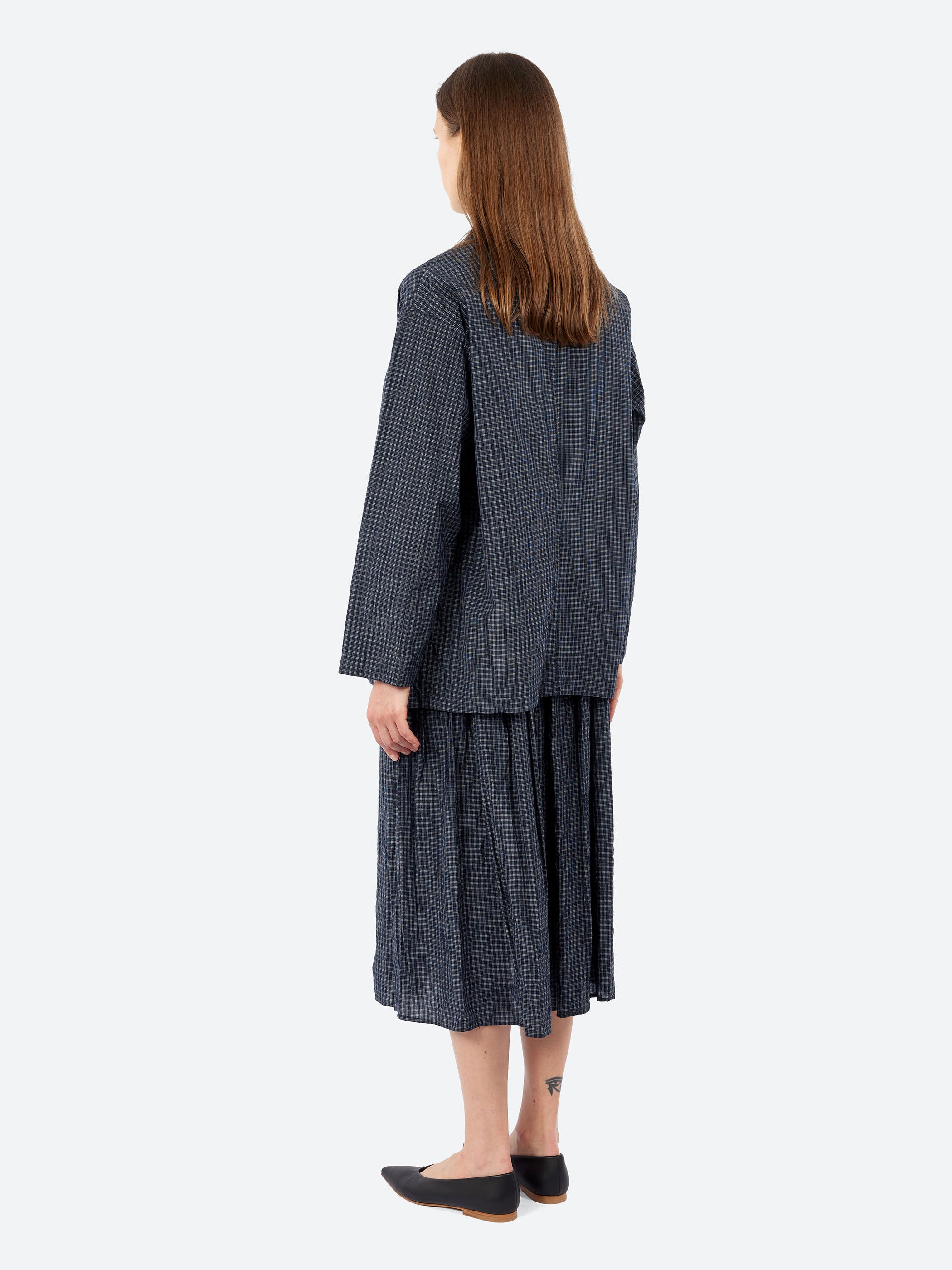 Toujours - Back Wide Pleated Shirt Dress in Midnight – gravitypope