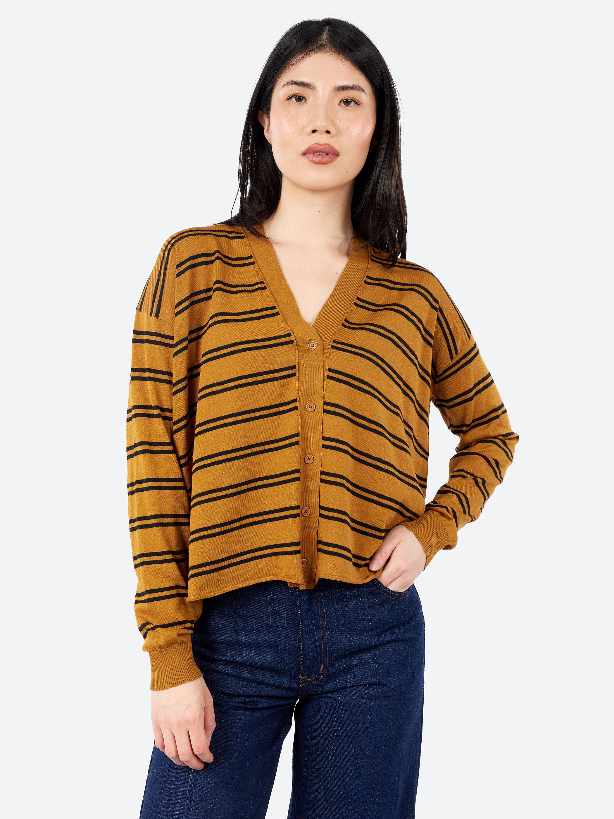 2617 Striped Cardigan