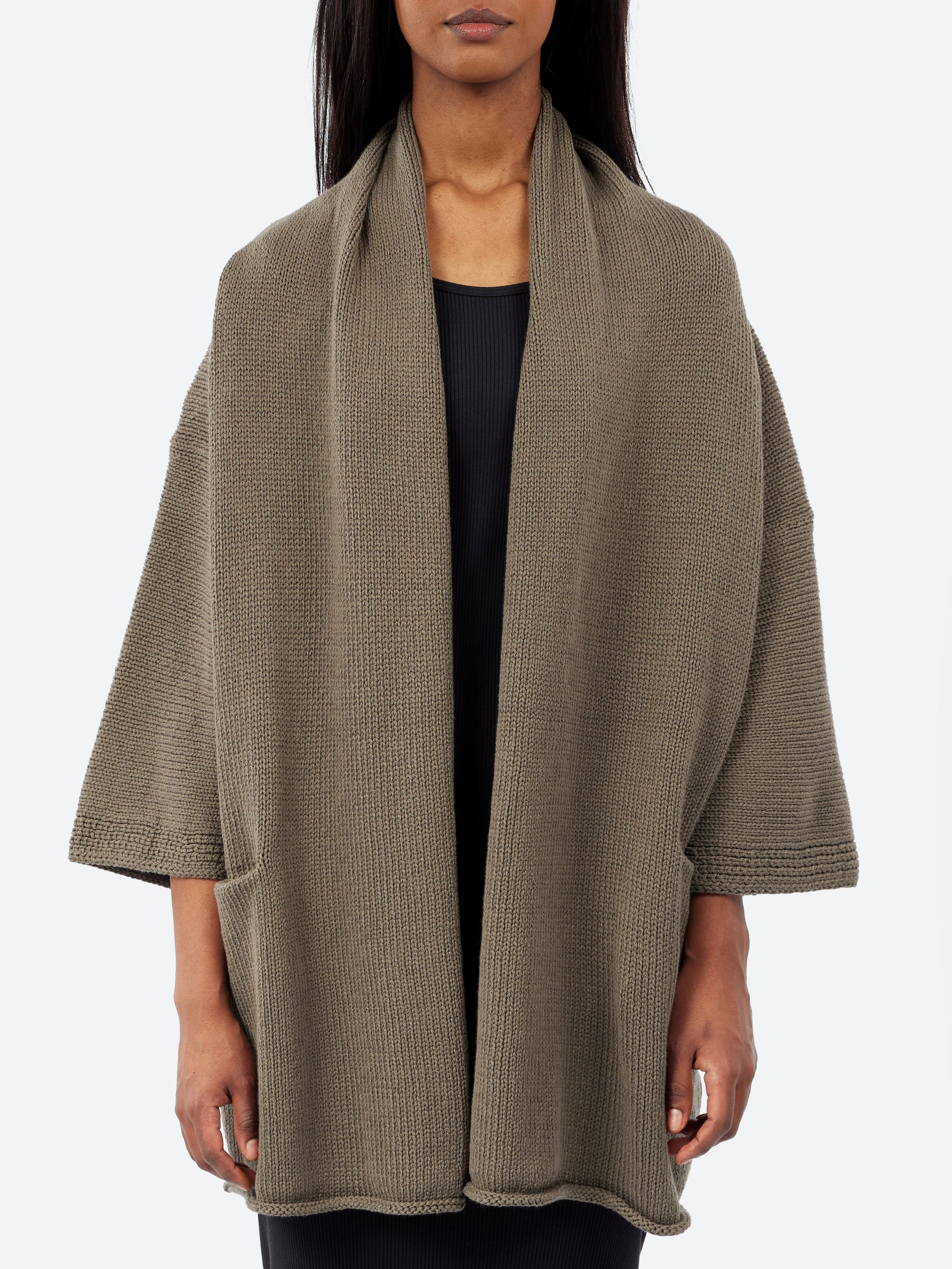 Lauren Manoogian - Short Shawl Cardigan in Rock – gravitypope