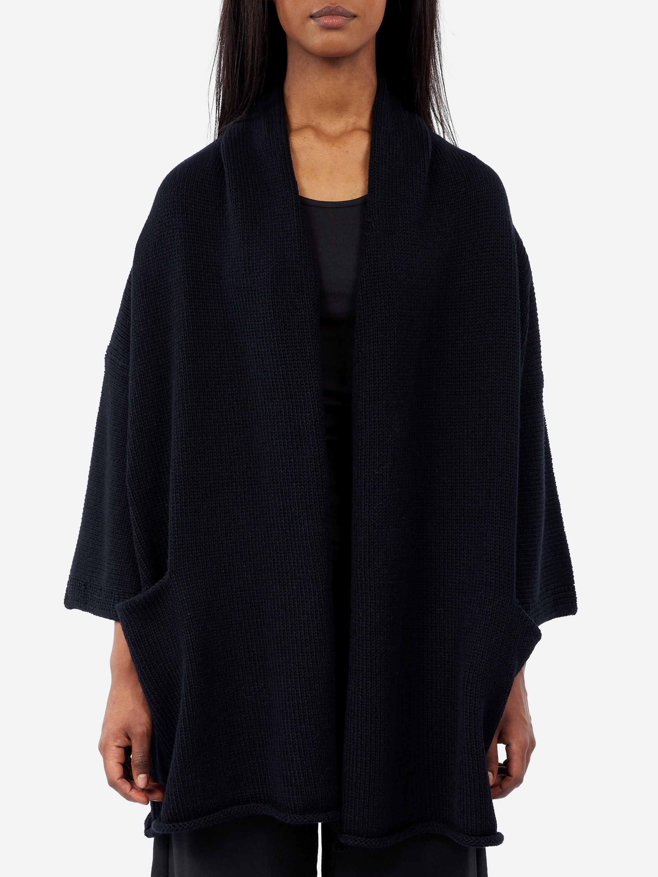 Lauren Manoogian - Short Shawl Cardigan in Rock – gravitypope