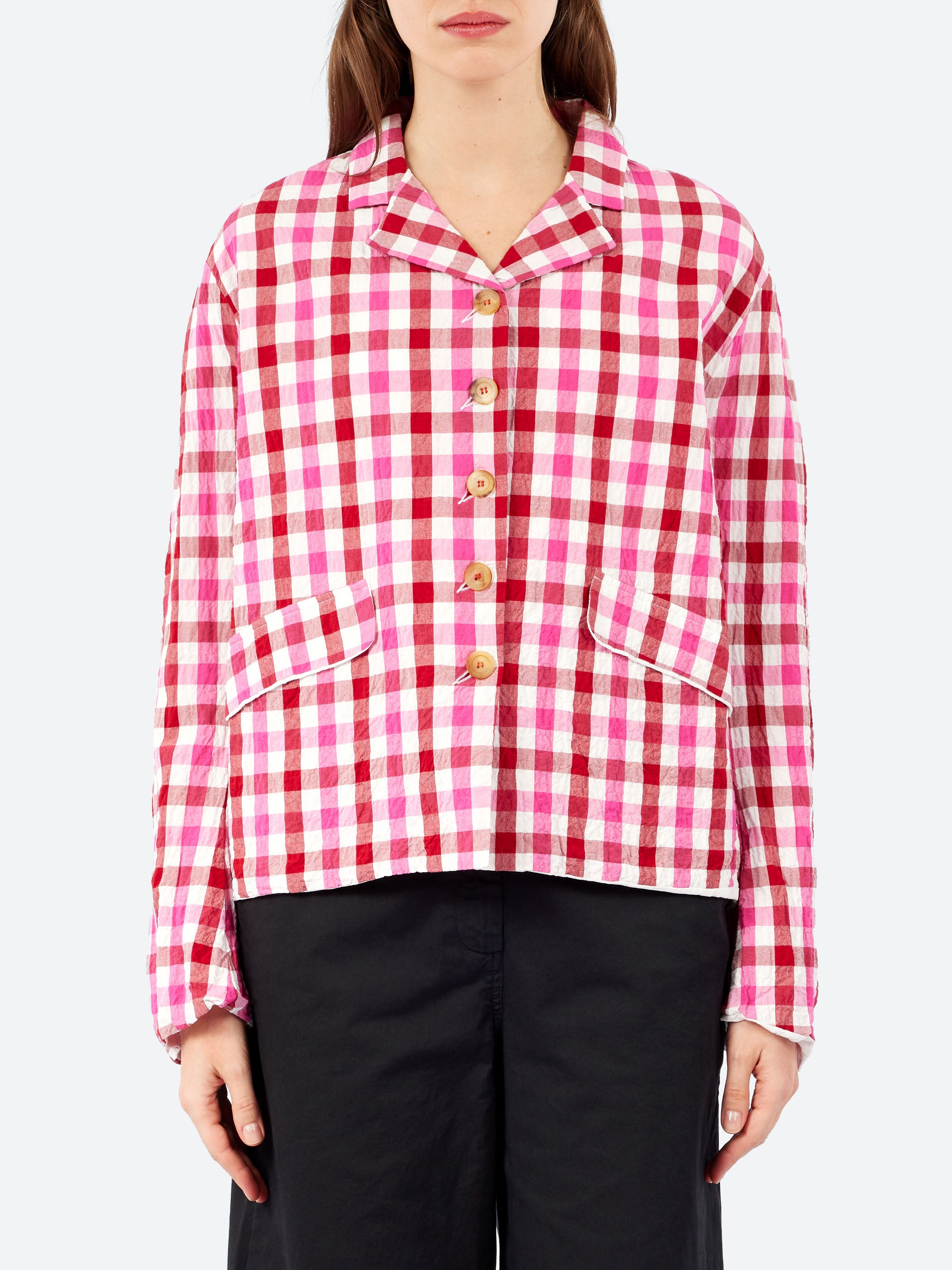 Hannoh Wessel - Juliana Jacket in Pink and Red Check – gravitypope