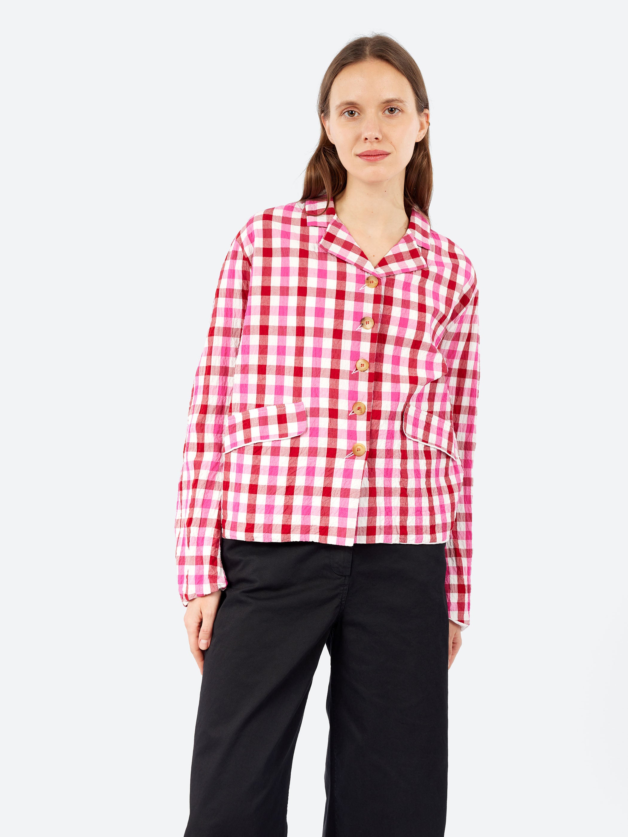 Hannoh Wessel - Juliana Jacket in Pink and Red Check – gravitypope