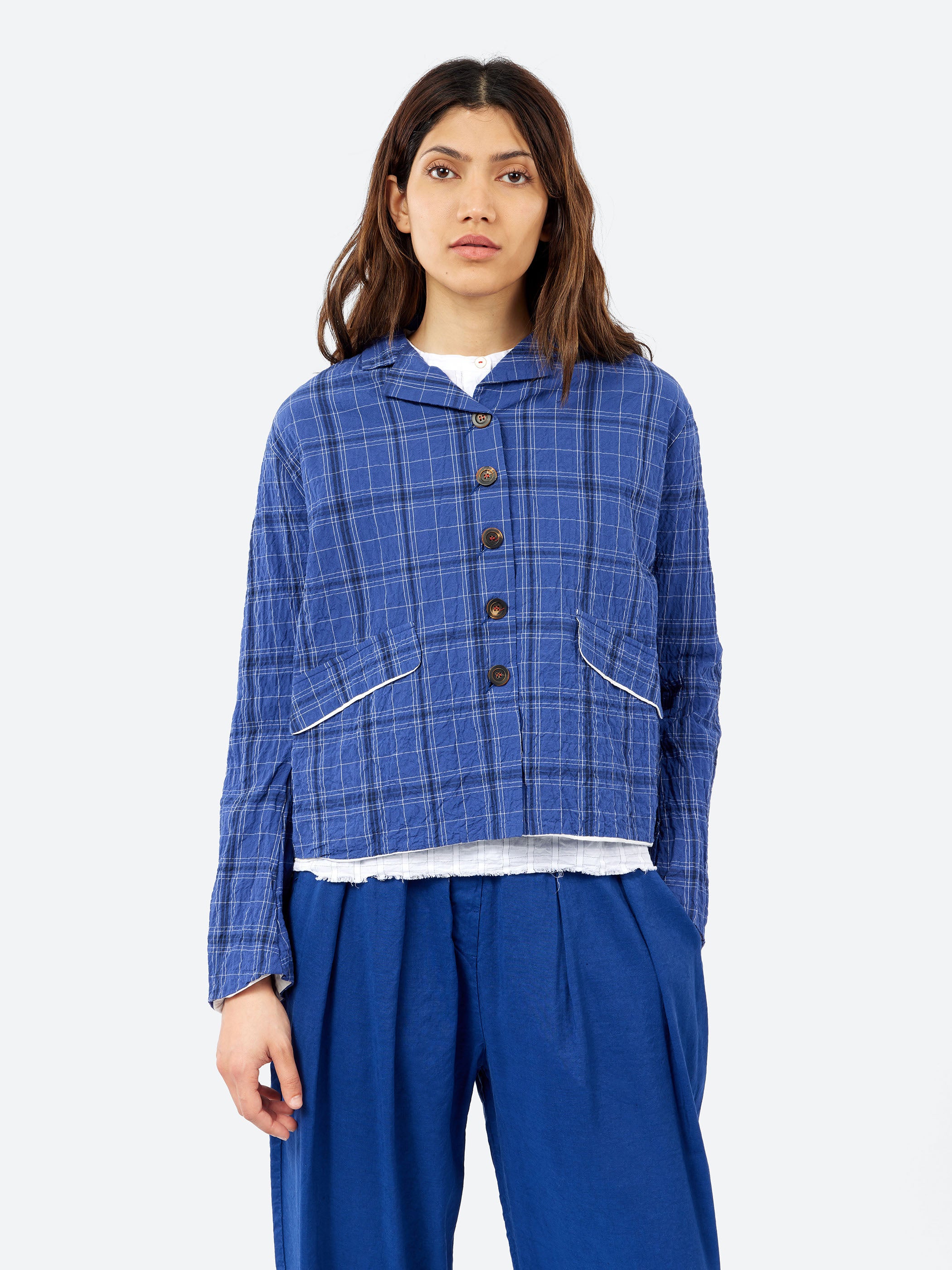 Hannoh Wessel - Juliana Jacket in Blue Check – gravitypope