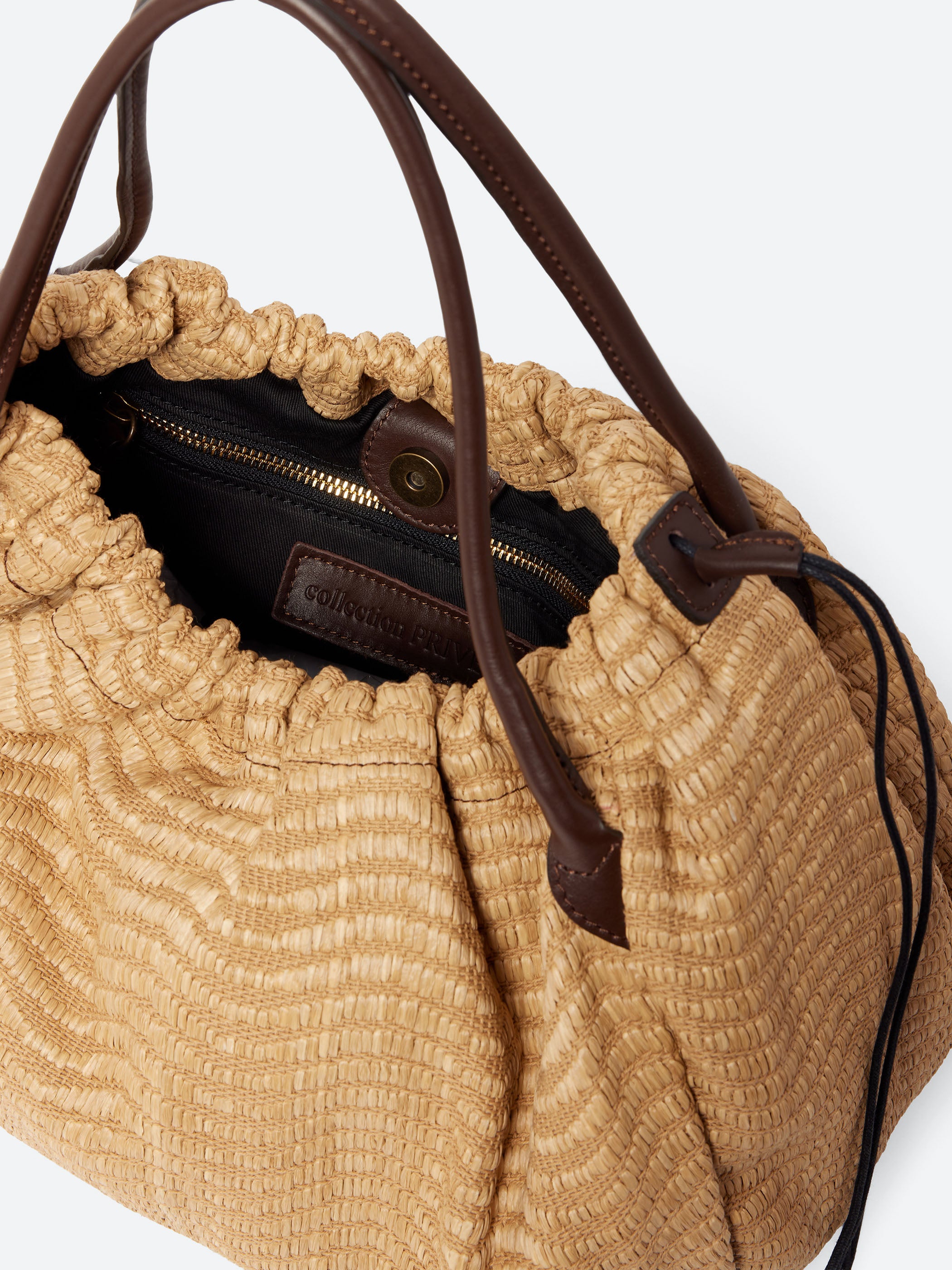 Raffia Drawstring Bag