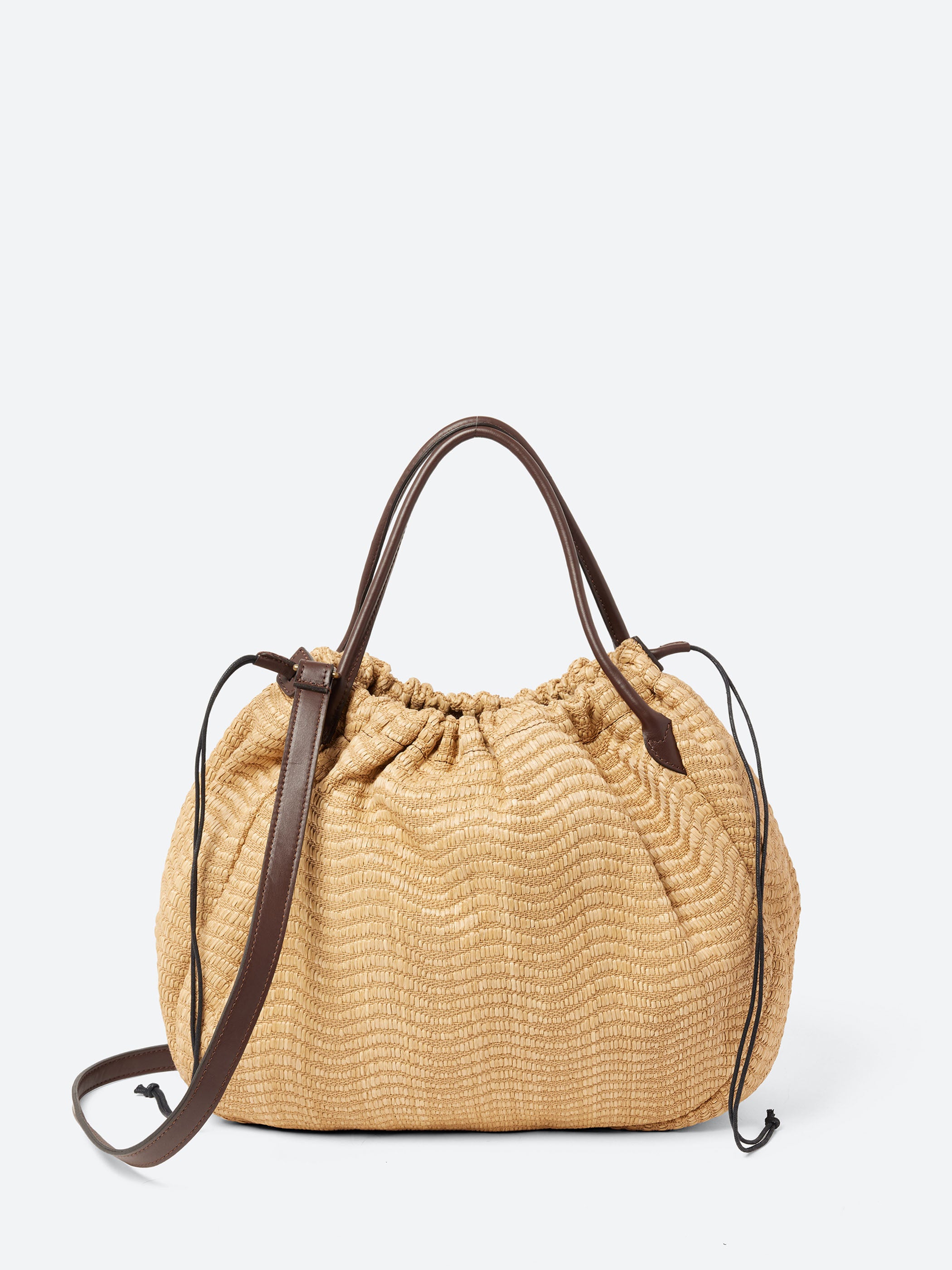 Raffia Drawstring Bag