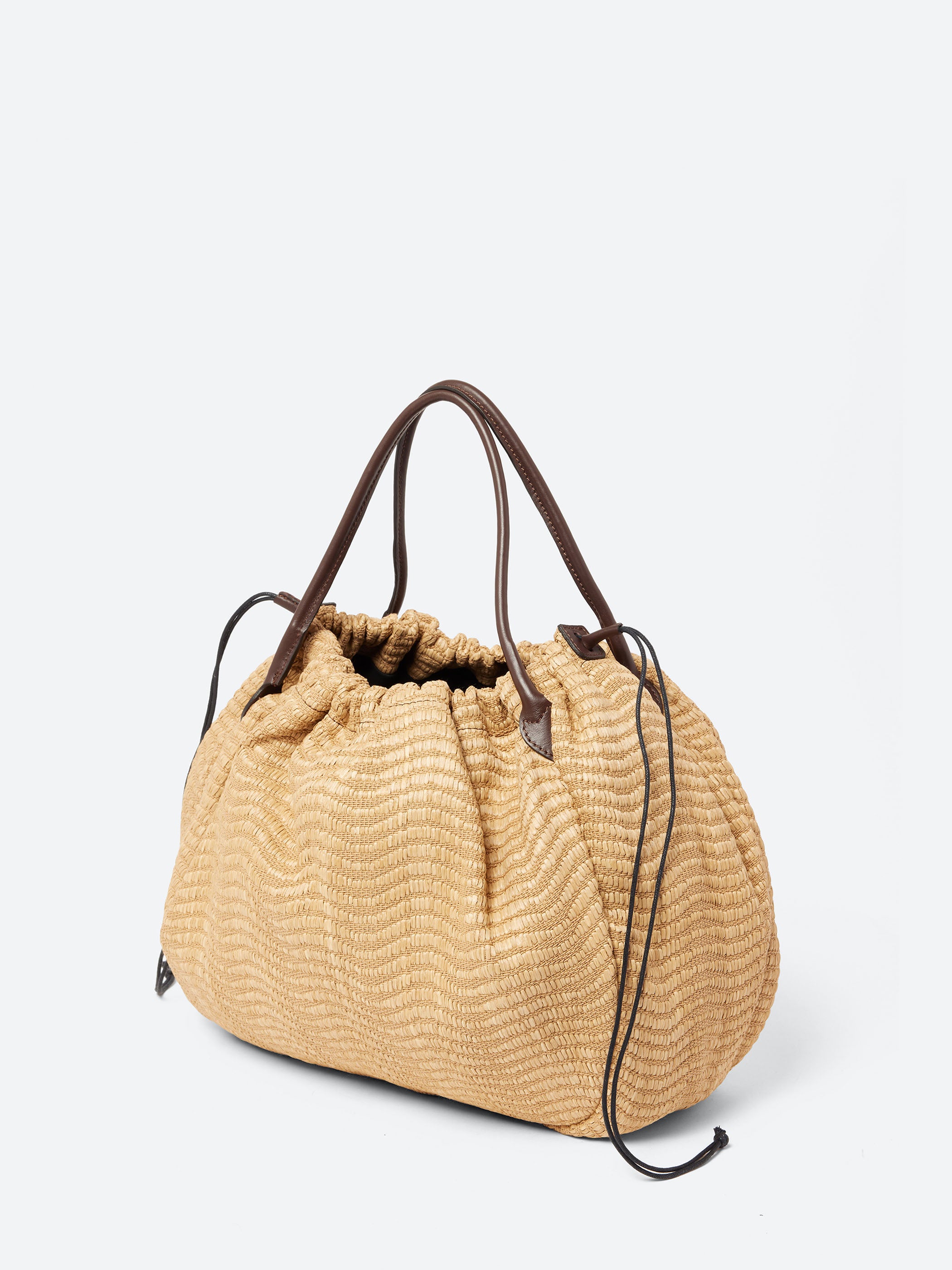 Raffia Drawstring Bag