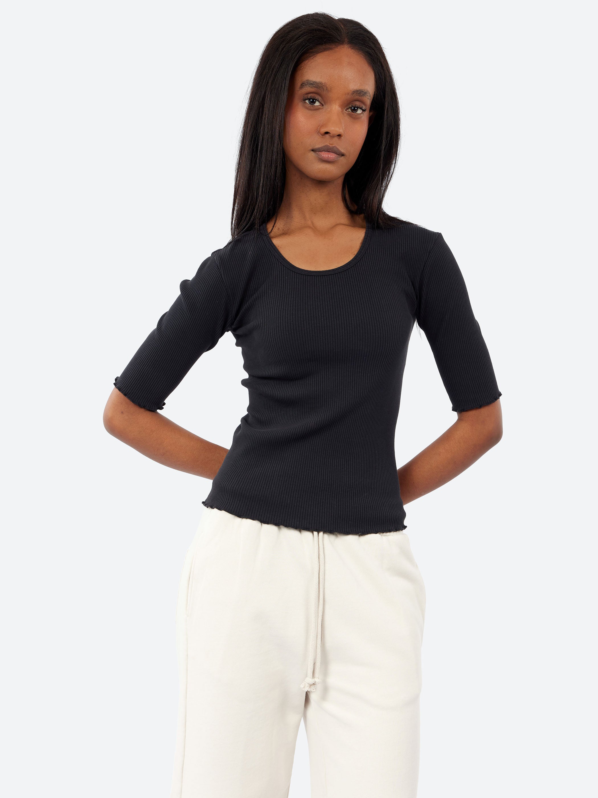 Ruffle Rib Tee