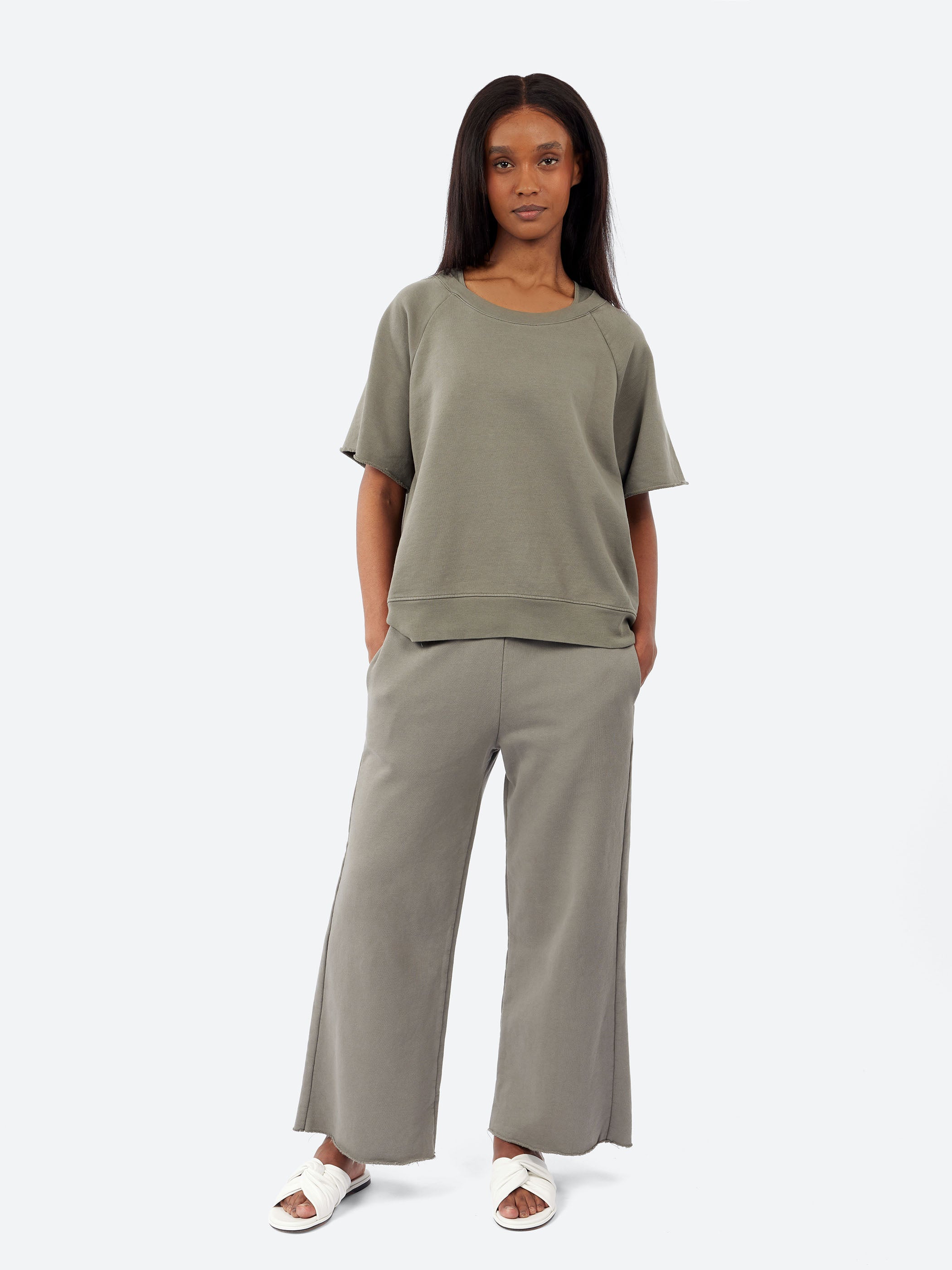 Lauren Manoogian - Fleece S/S Crewneck in Fatigue – gravitypope