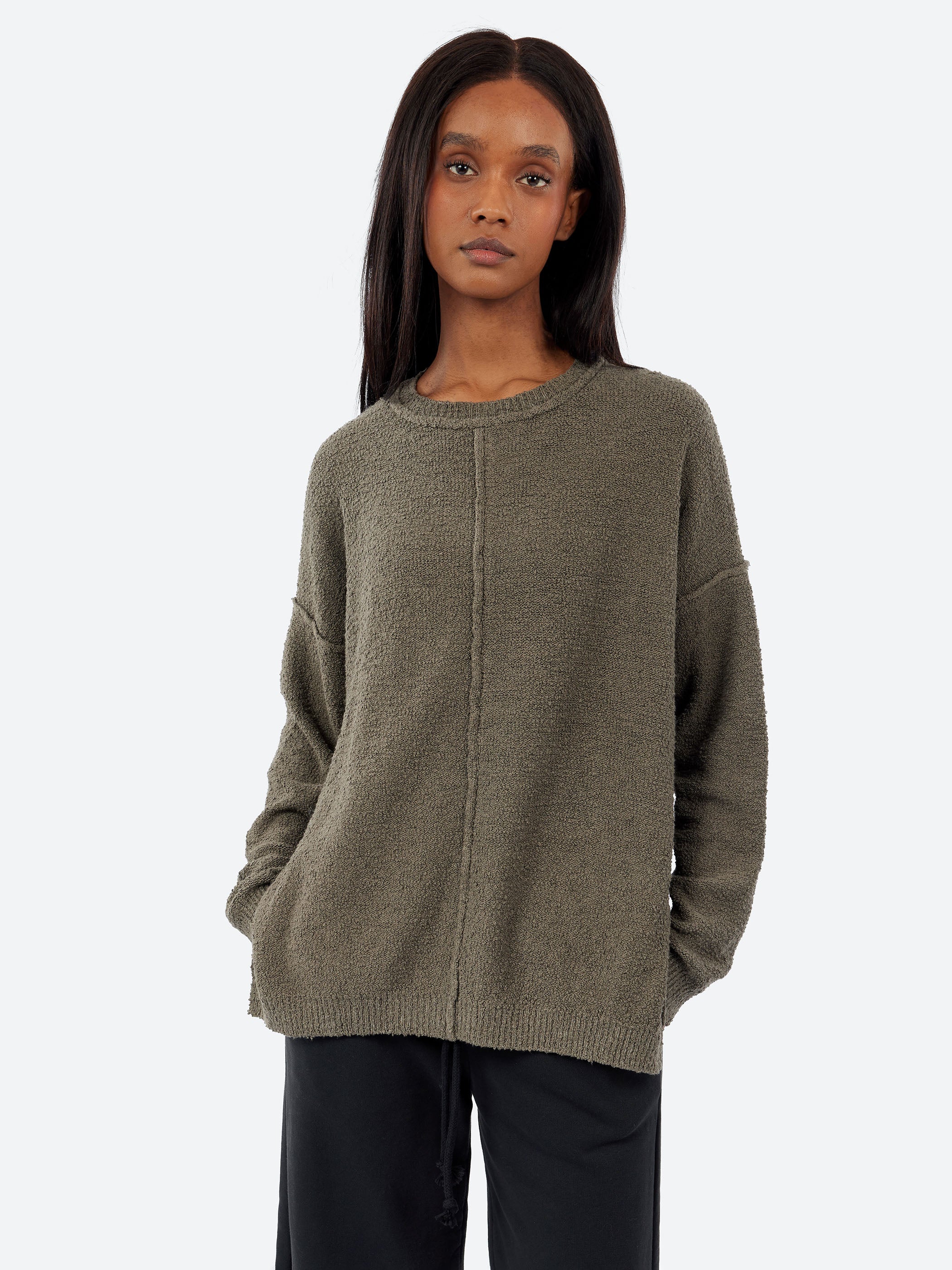 Lauren Manoogian - Boucle Crewneck in Rock – gravitypope