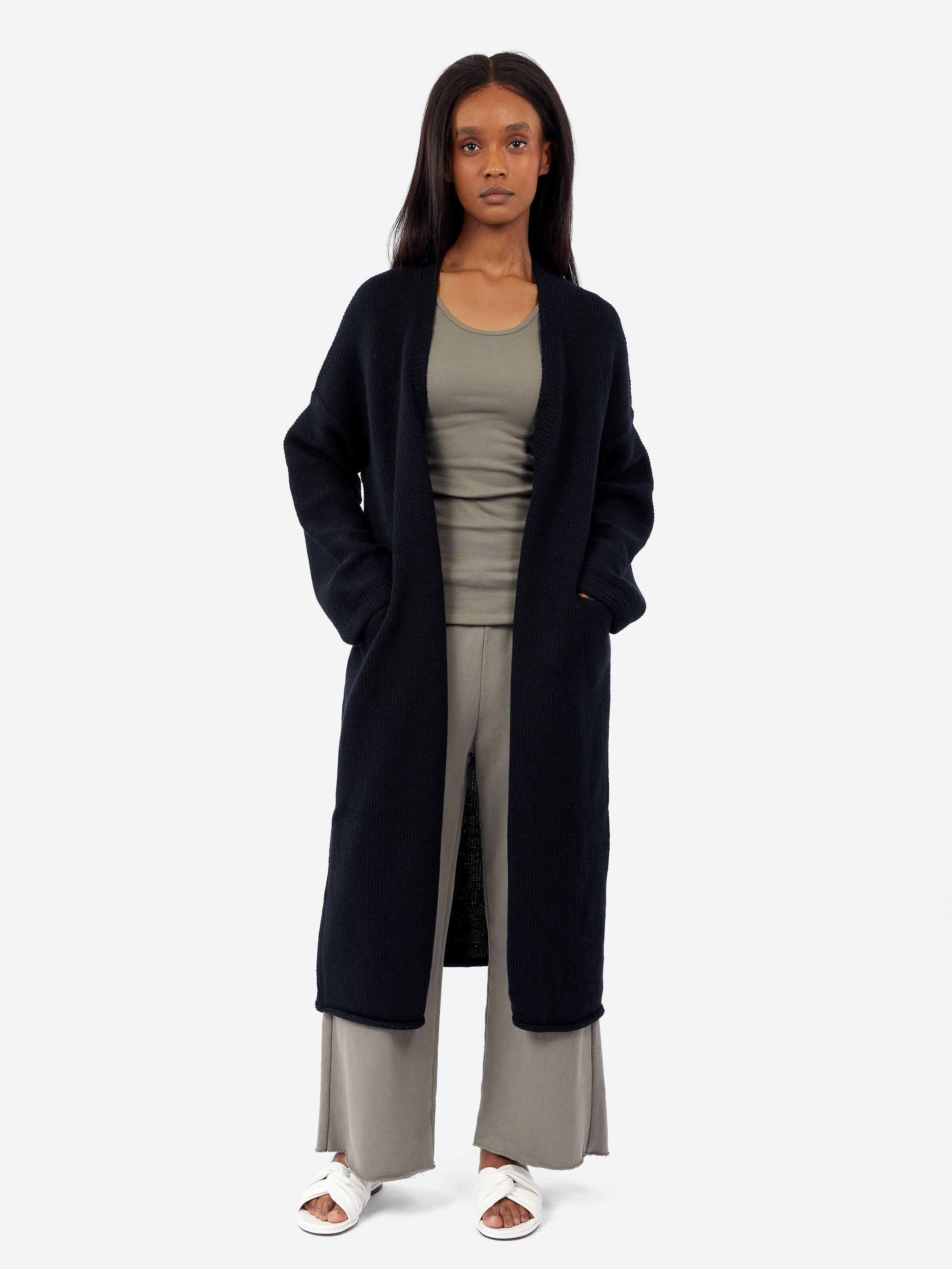 Lauren Manoogian - Long Shawl Cardigan in Driftwood – gravitypope