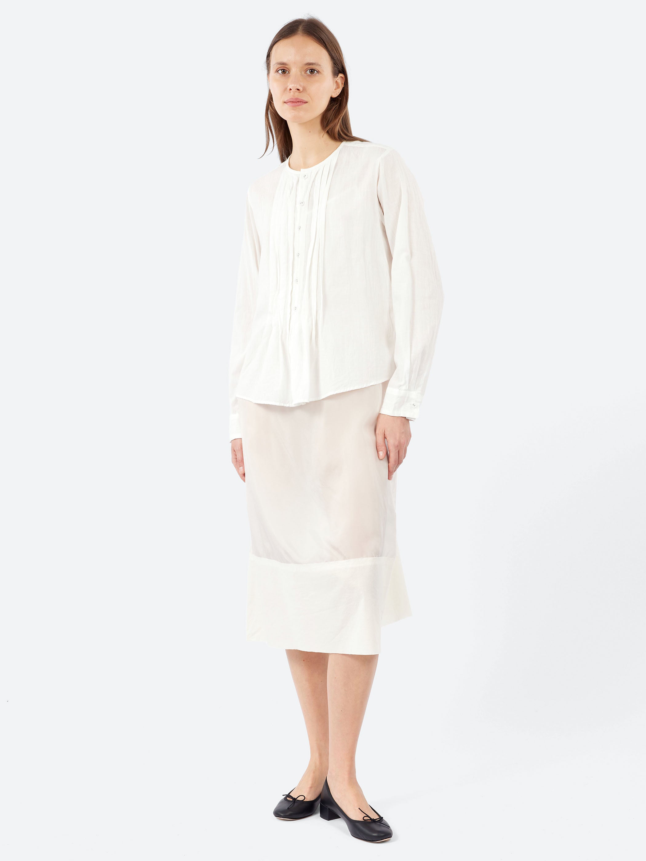 Chambray Long Sleeve Blouse