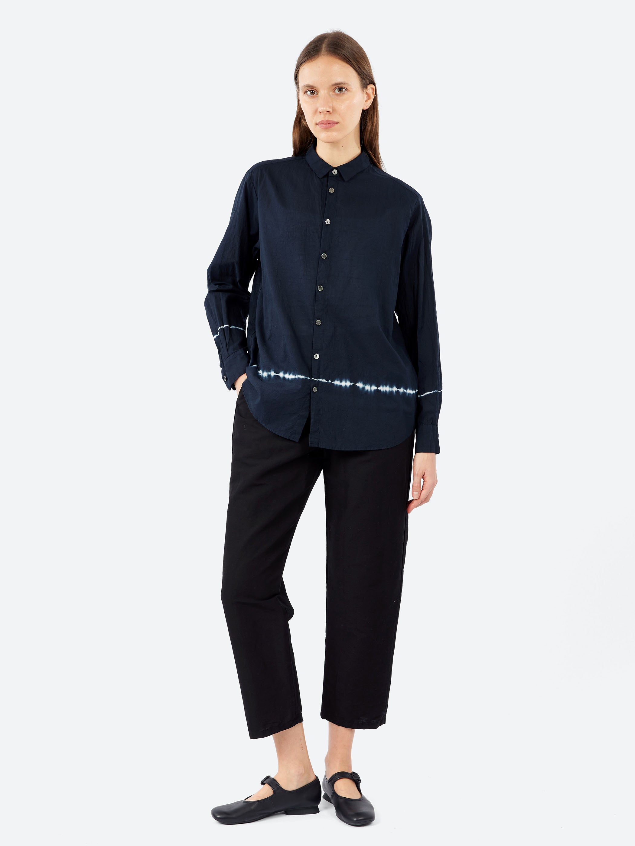 Voile Crinkle Yarn Dye Blouse