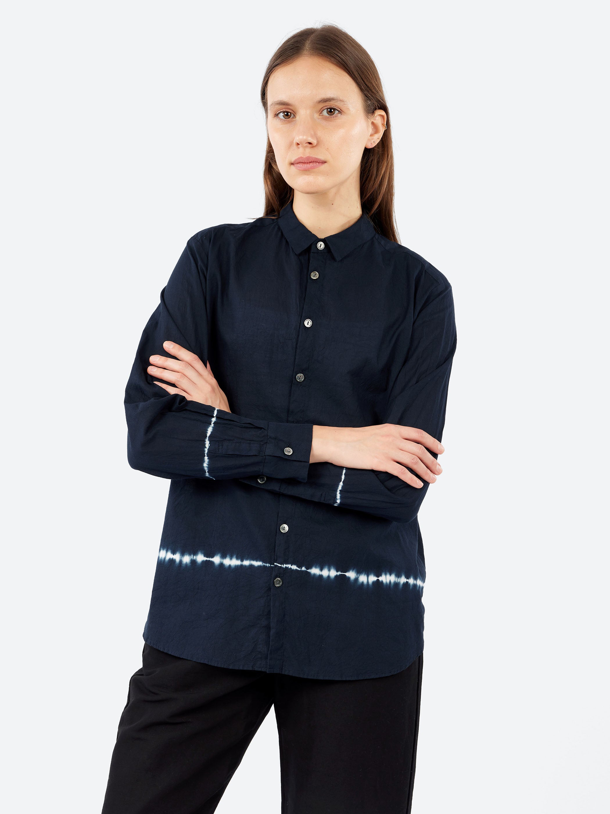 Voile Crinkle Yarn Dye Blouse