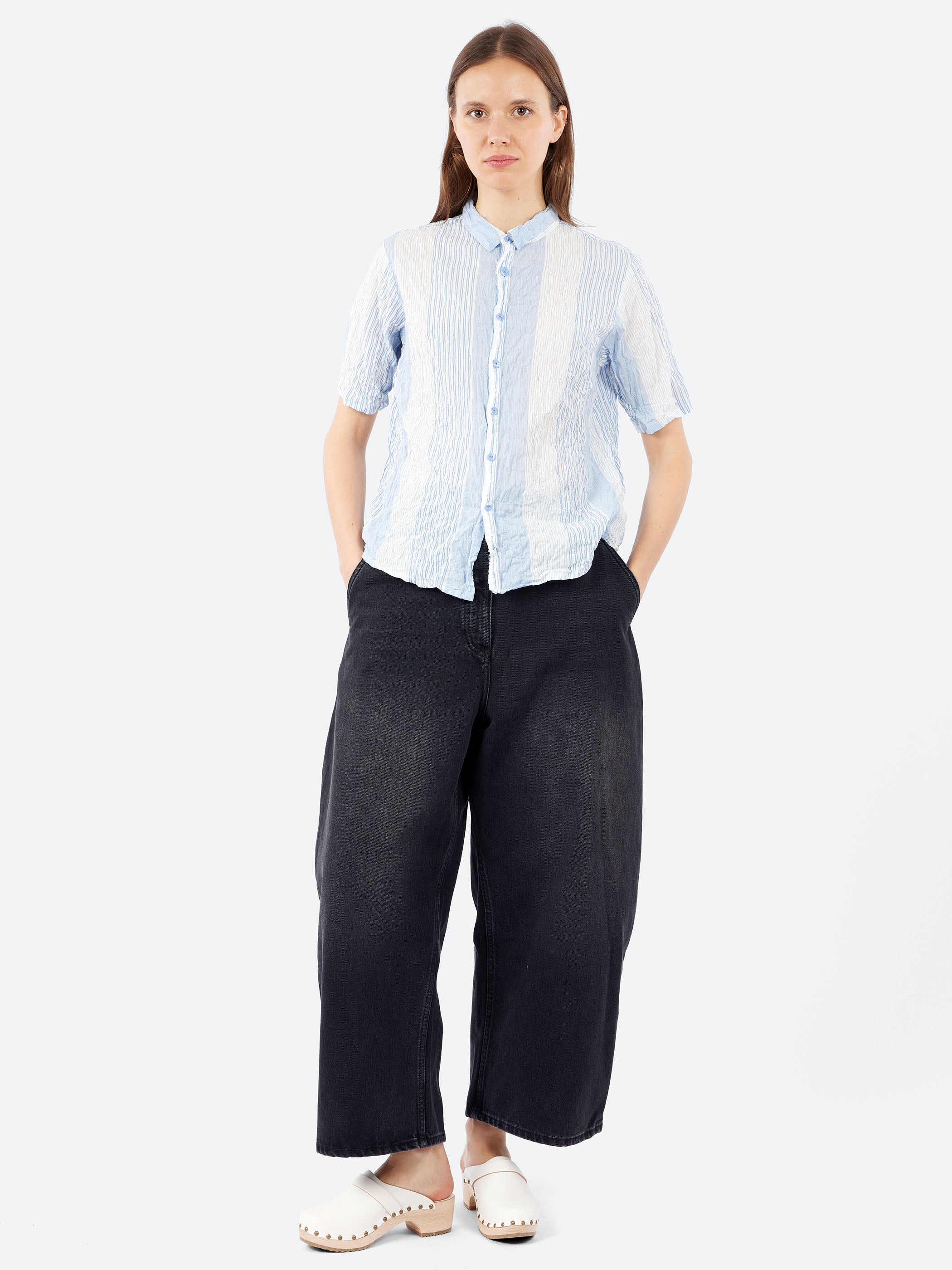 Shirring Stripe Blouse