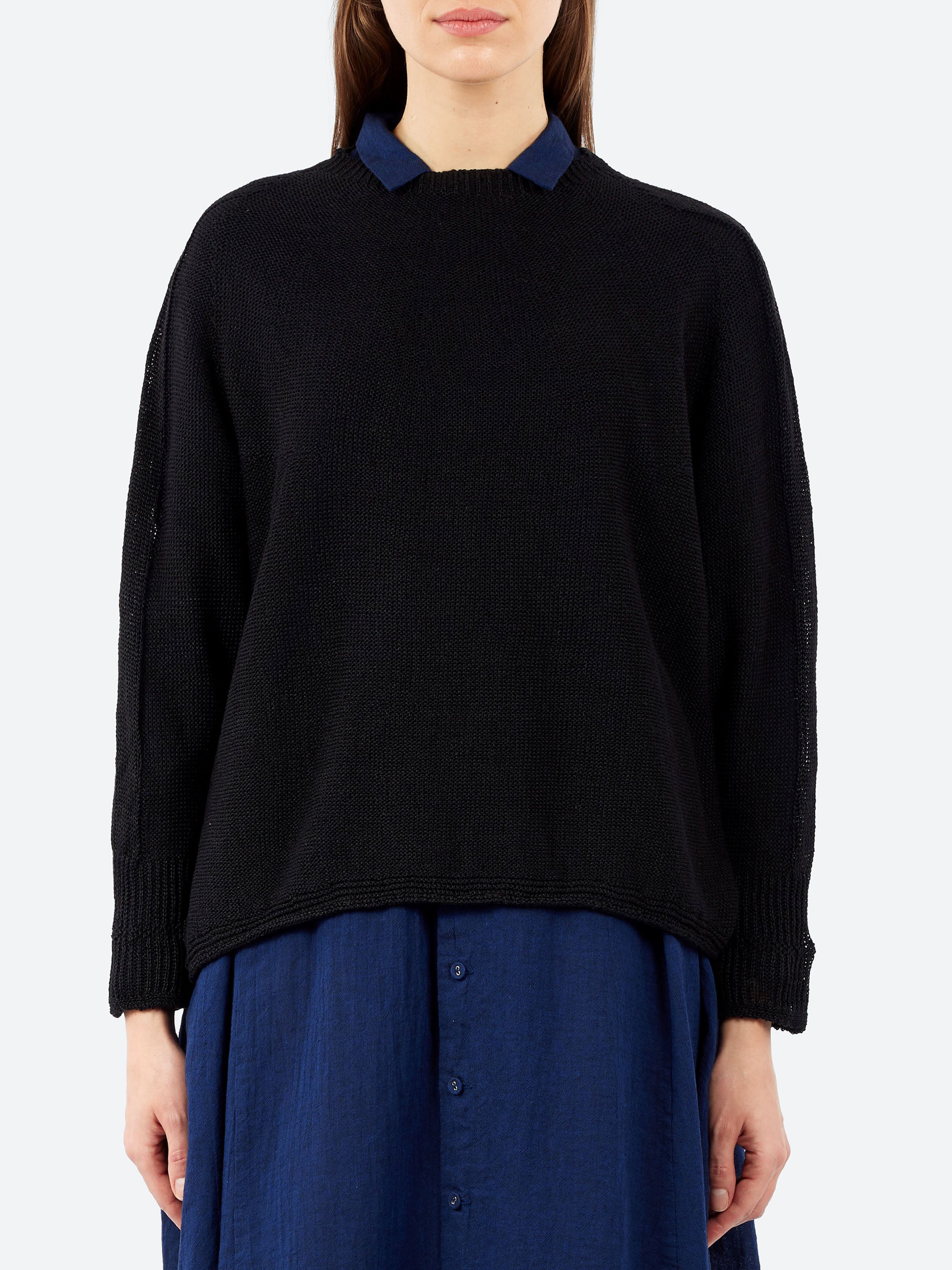 pas de calais 黒 トップス 36 Pas de Calais - Normandy Pullover in Black – gravitypope