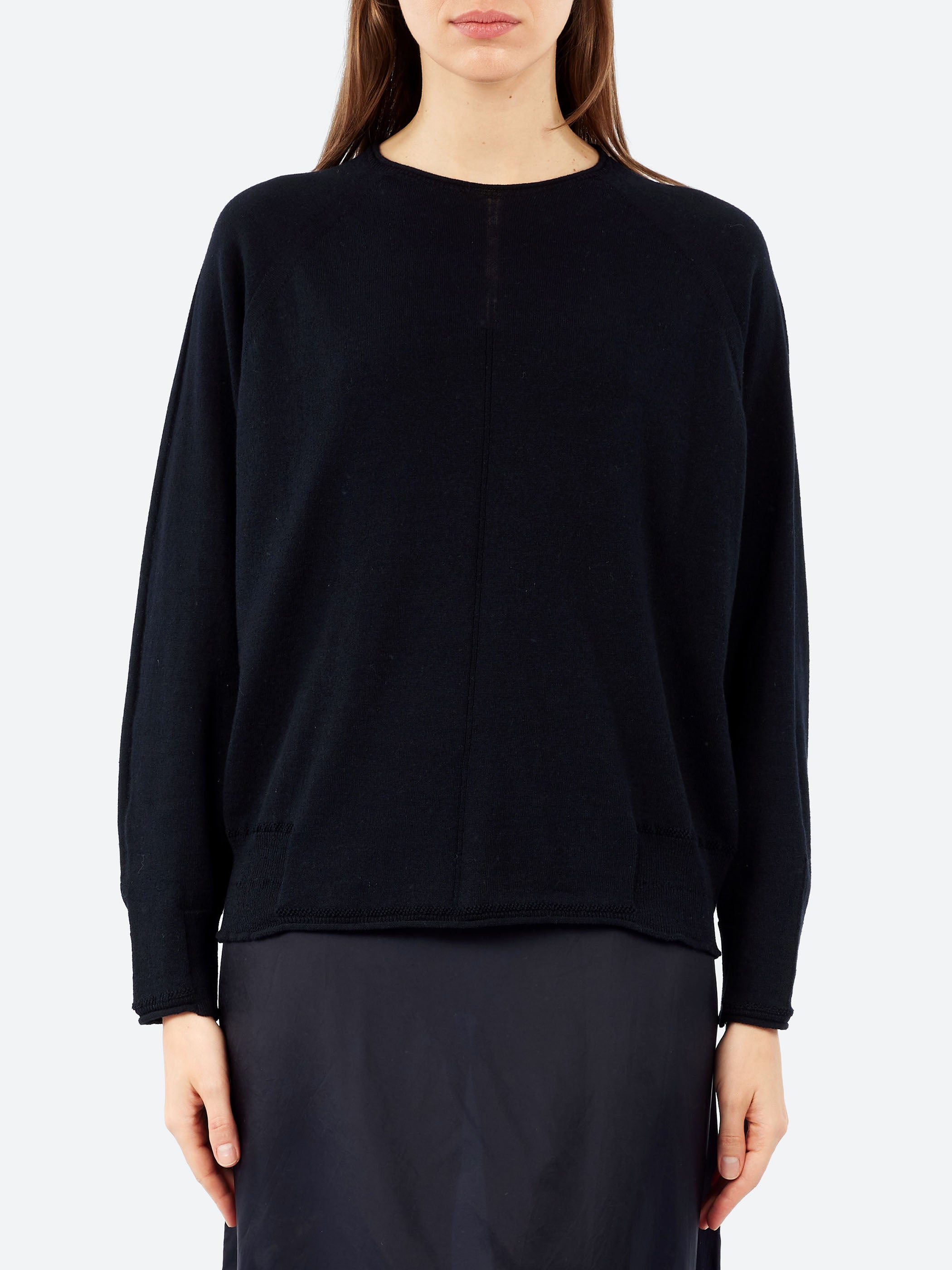 Pas de Calais - Cotton Linen Crewneck in Black – gravitypope