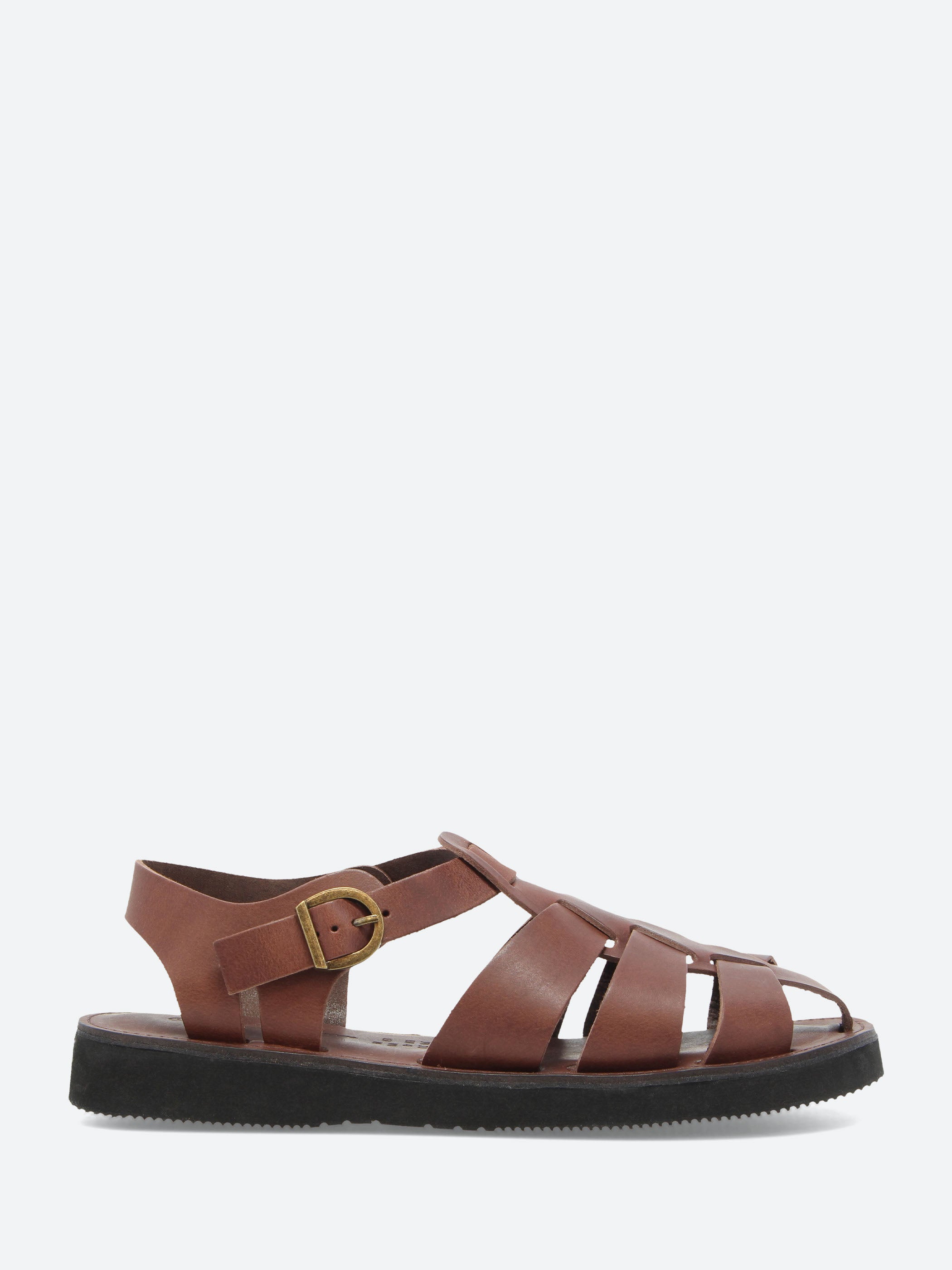 Organic Handloom - Men's Gurkha Fisherman Sandal in Dark Brown