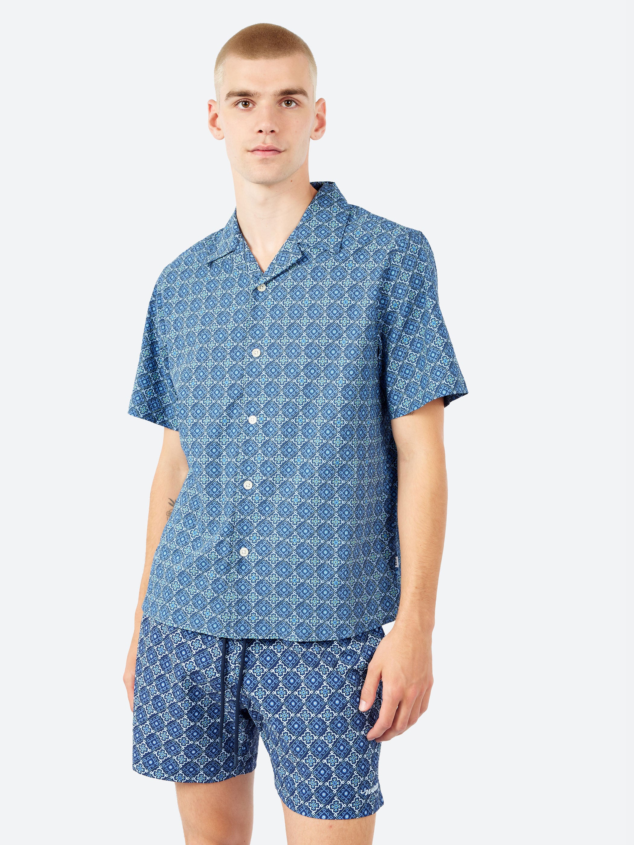 Didcot Tile Print Short-Sleeve Shirt
