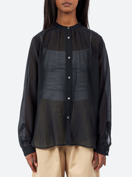Pomandere - Linen and Cotton Gauze Shirt in Black – gravitypope